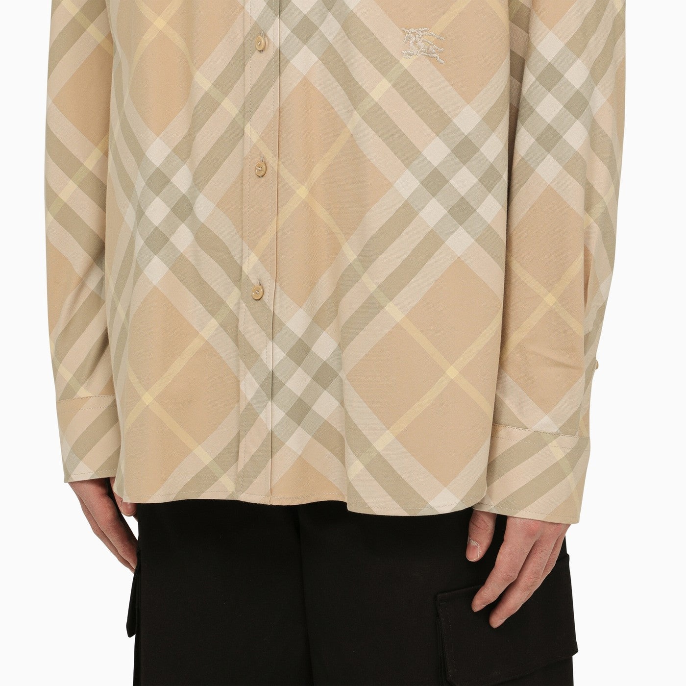 Burberry Check Pattern Button Down Shirt In Cotton - 4
