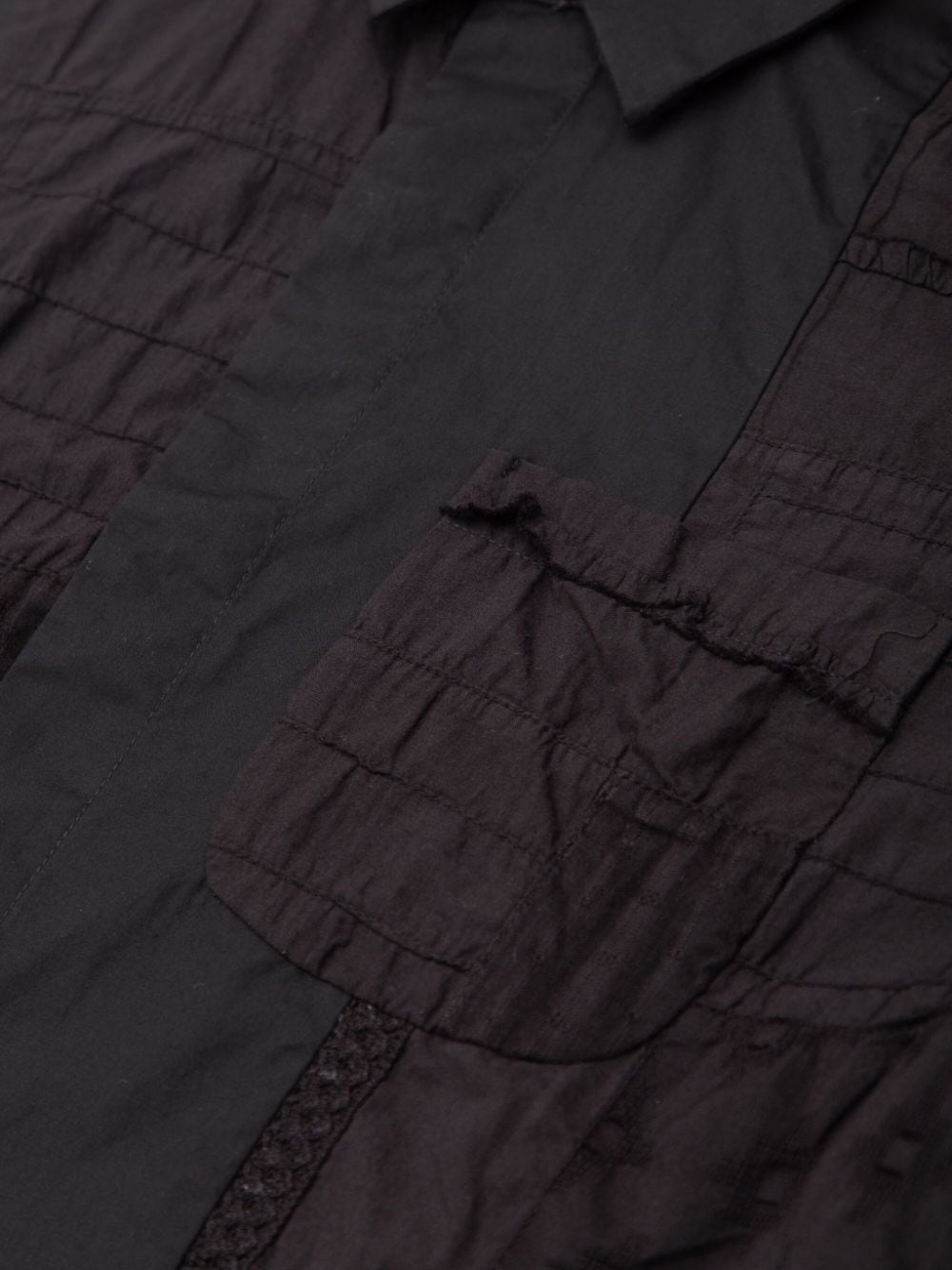 patchwork short-collar shirt - 3