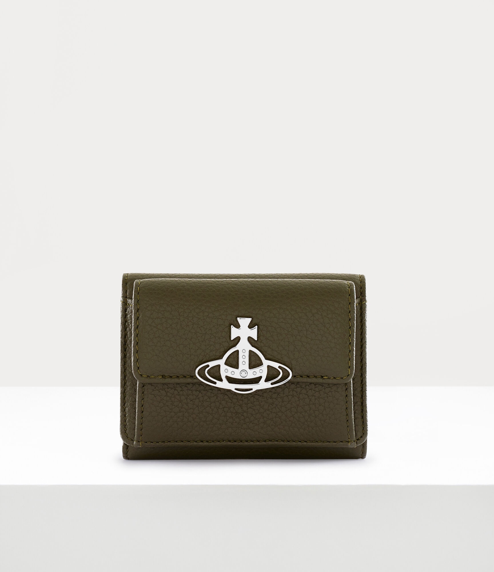 GRAIN LEATHER SMALL FLAP PURSE - 1
