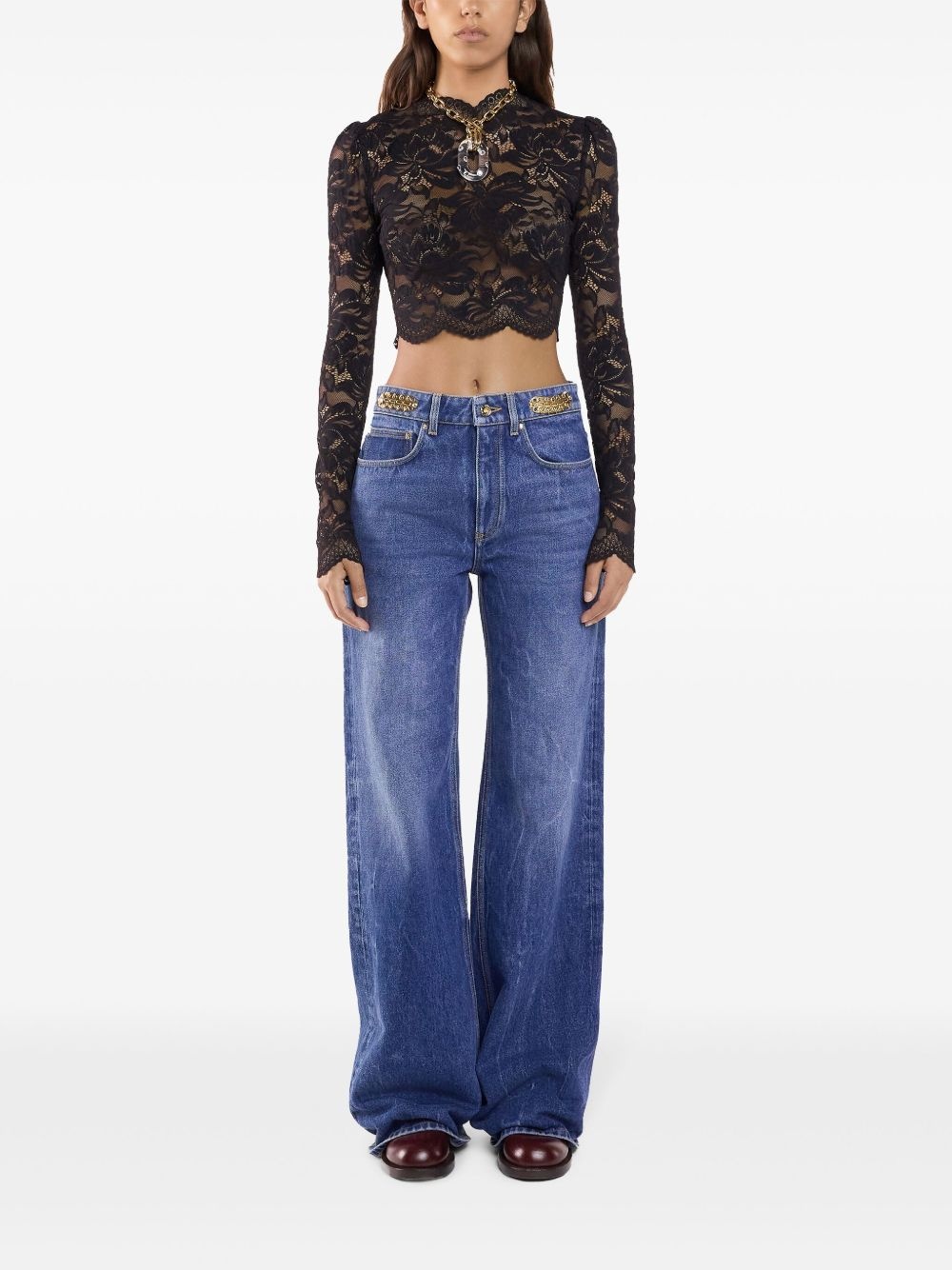 boyfriend jeans with charm detail - 2