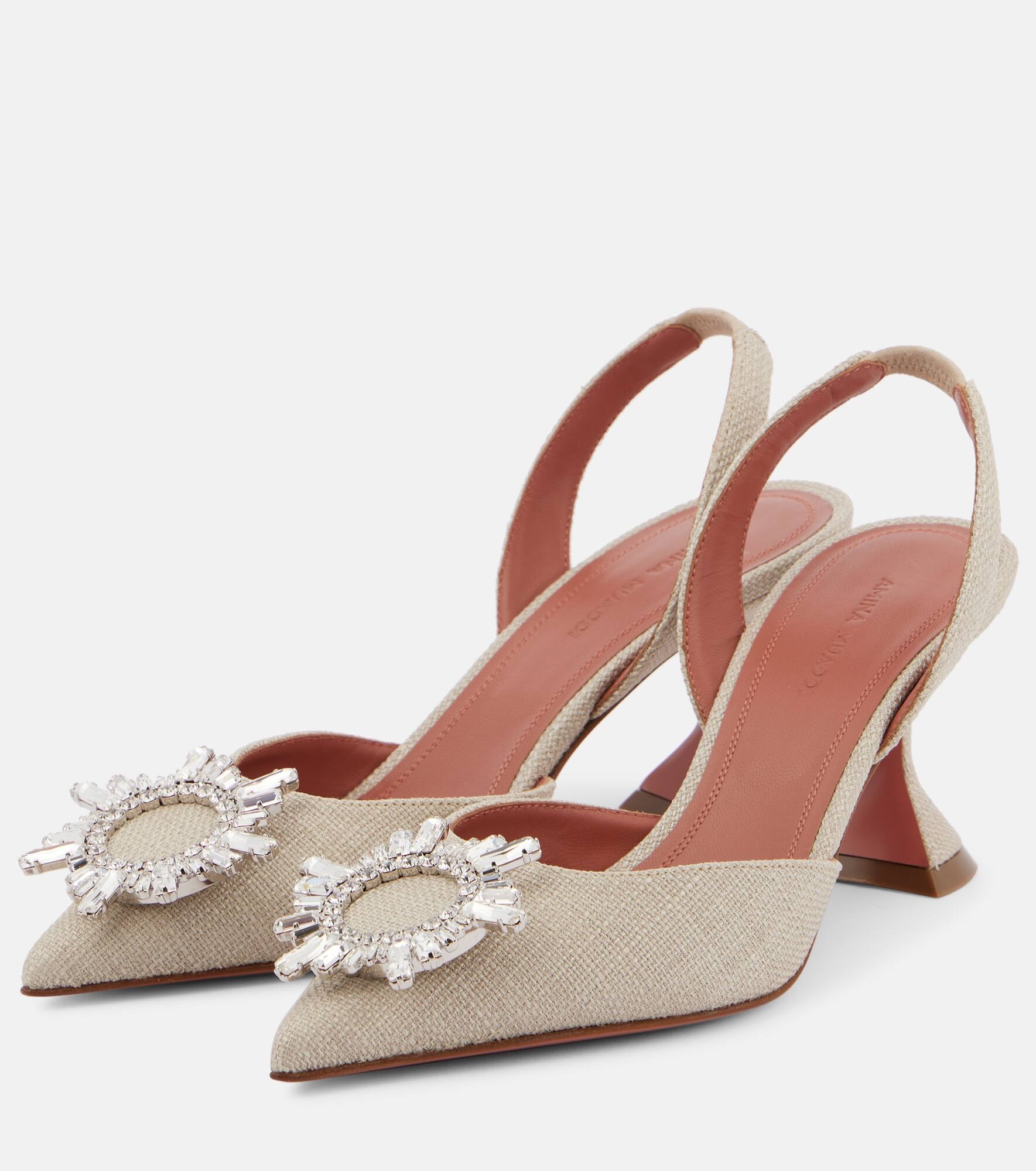 Begum 70 embellished canvas slingback pumps - 5
