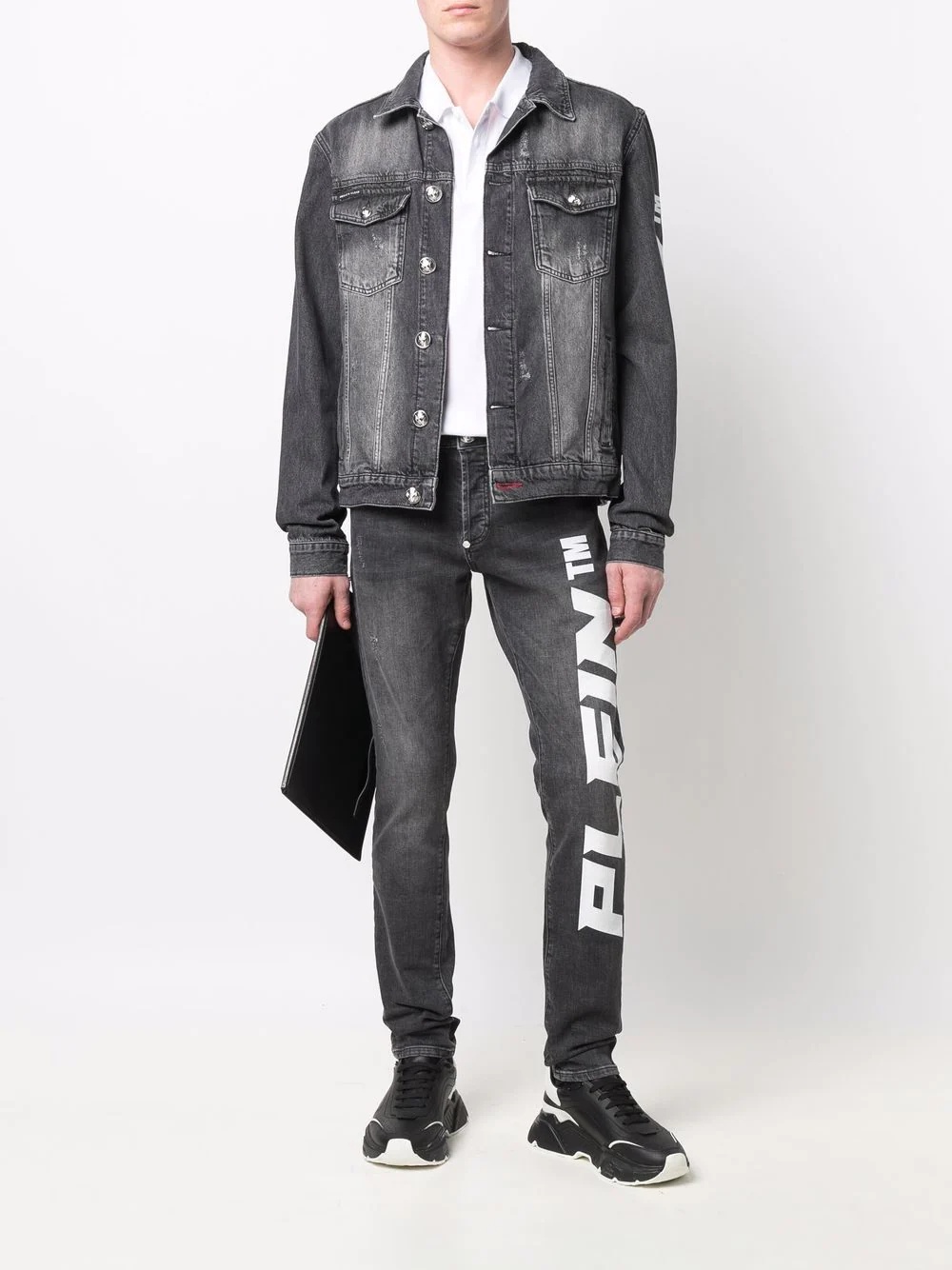 logo denim jacket - 2