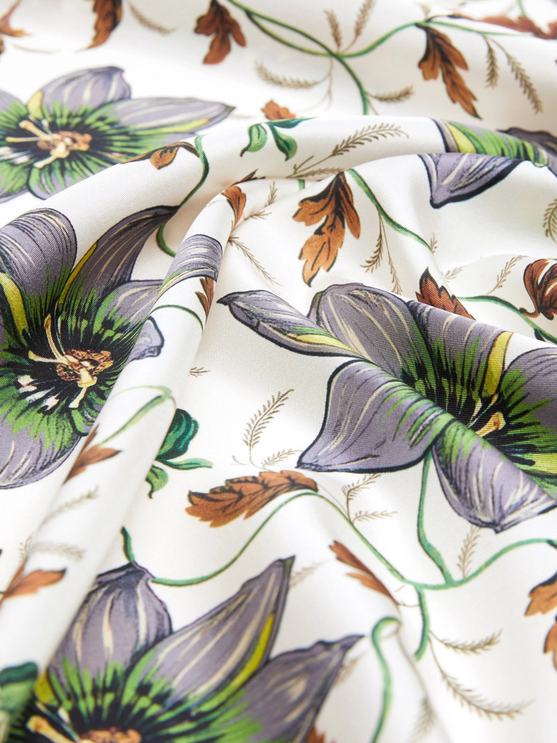 ONESTONEW Printed silk twill foulard - IVORY 3