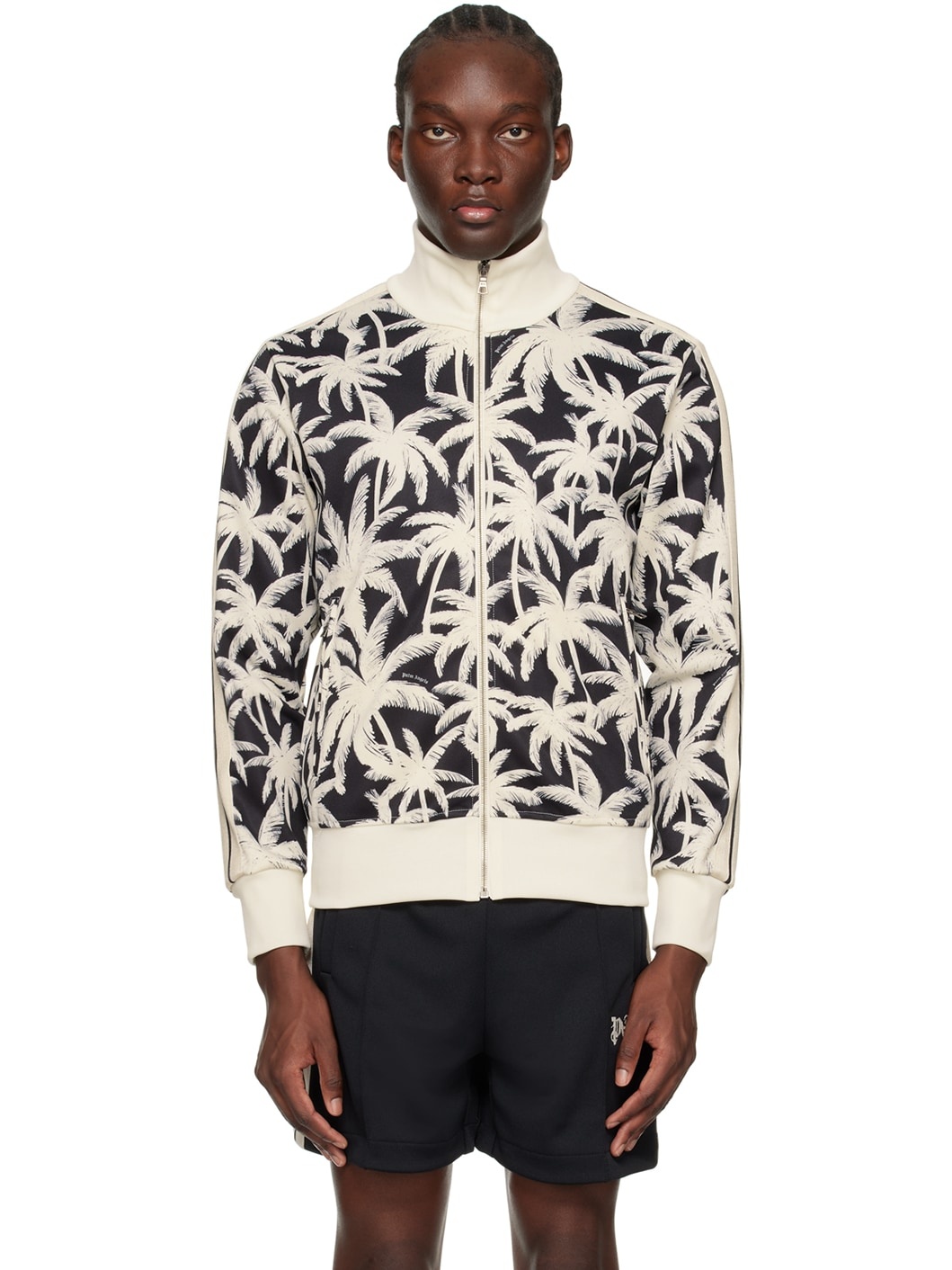 Black & Off-White Palms Allover Track Jacket - 1