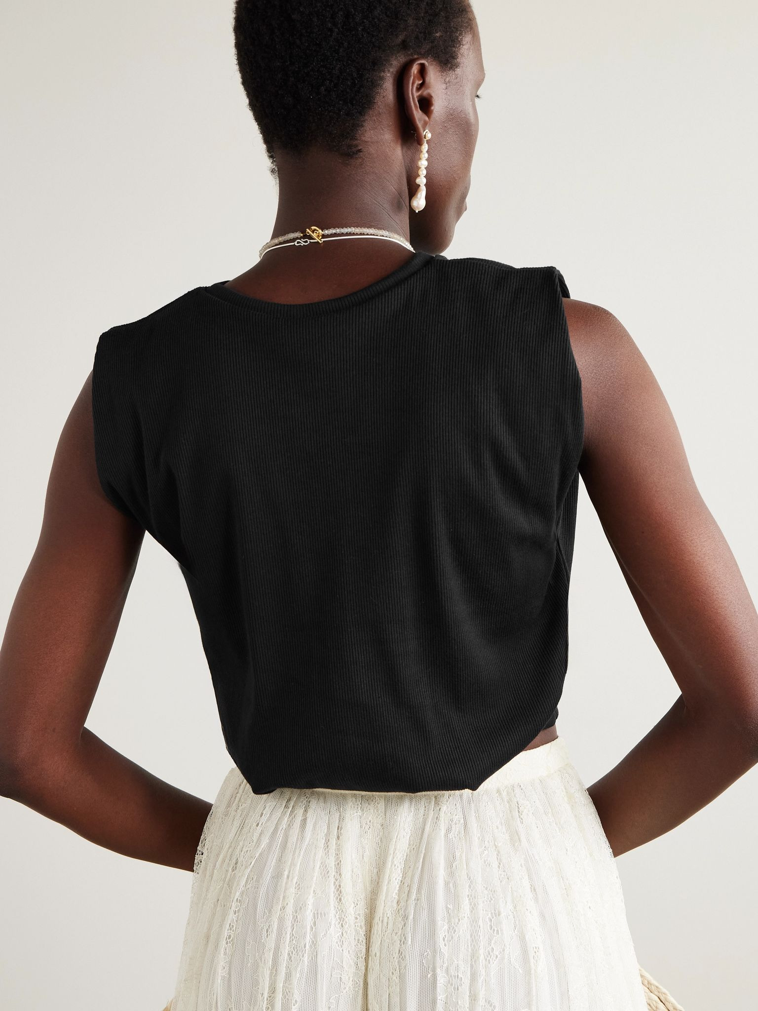 Muraya cropped jersey T-shirt Black - 3