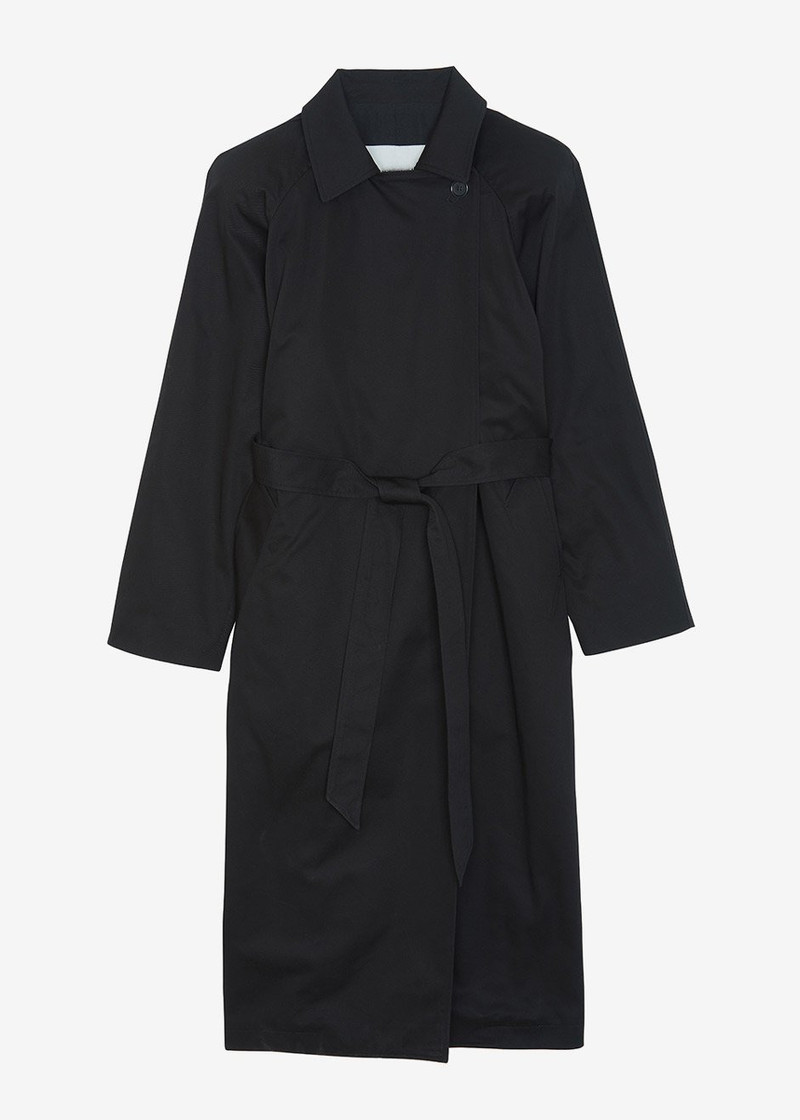 Marisol Box Shoulder Trench - Black 13