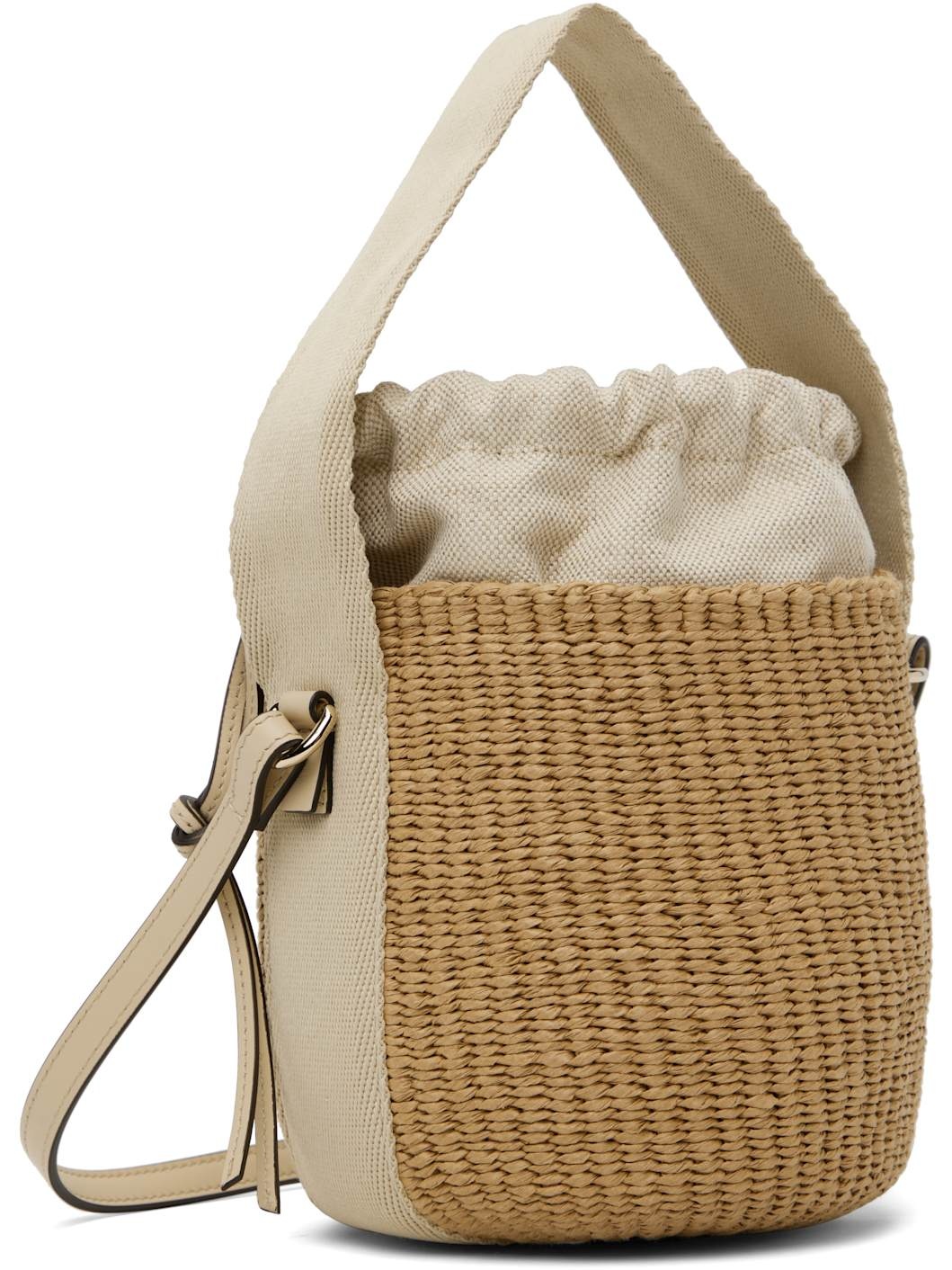 Beige Small Horse Medal Basket Bag - 3