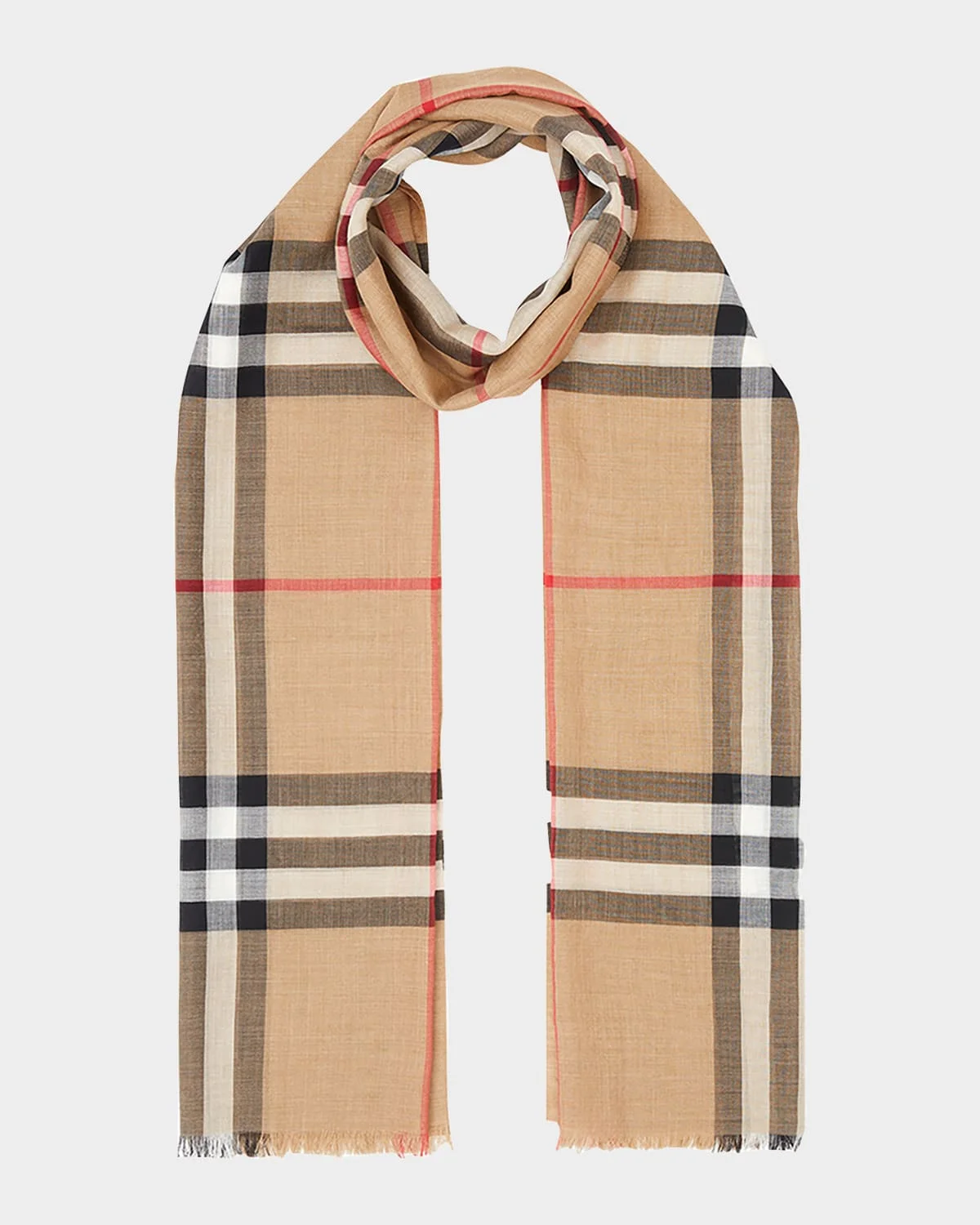Giant Check Gauze Scarf - 1