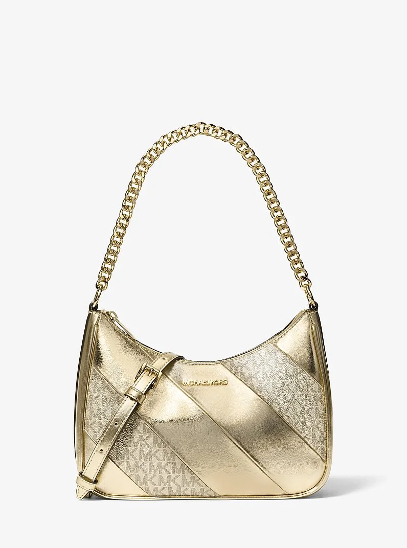 Jet Set Travel Large Metallic and Signature Logo Convertible Crossbody Bag - 1