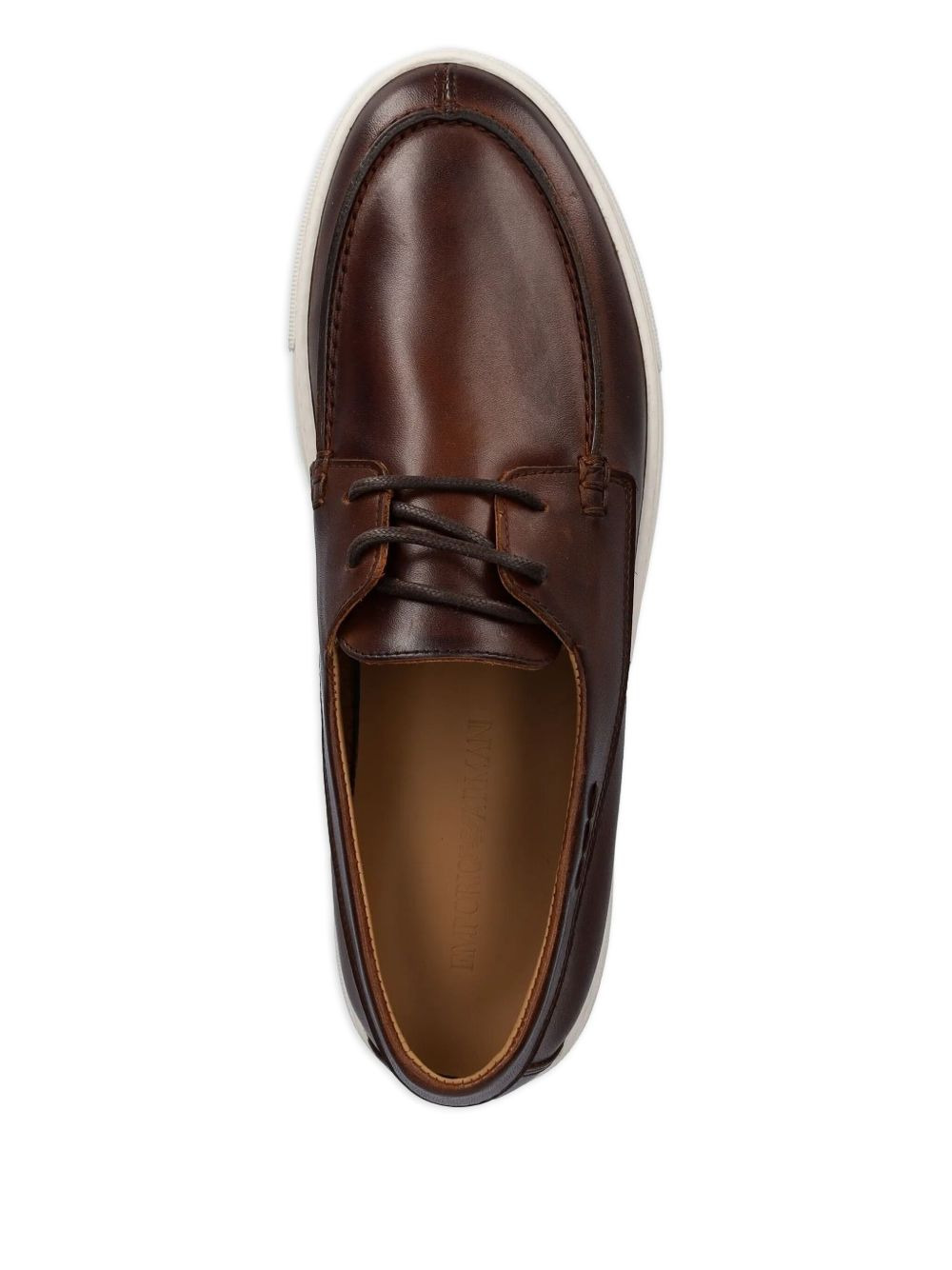 lace-up leather boat shoes - 3
