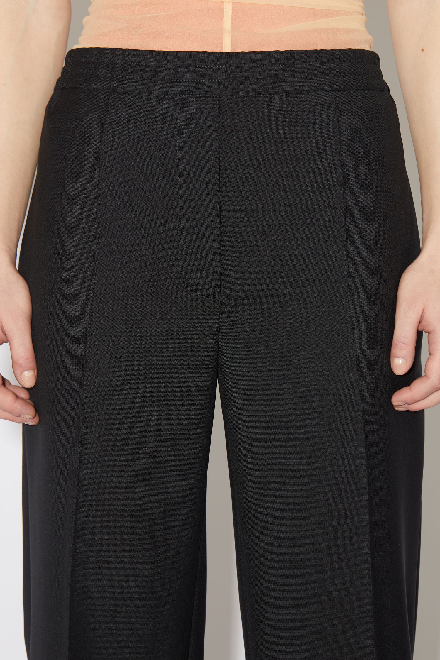 Wool blend trousers - Black - 6