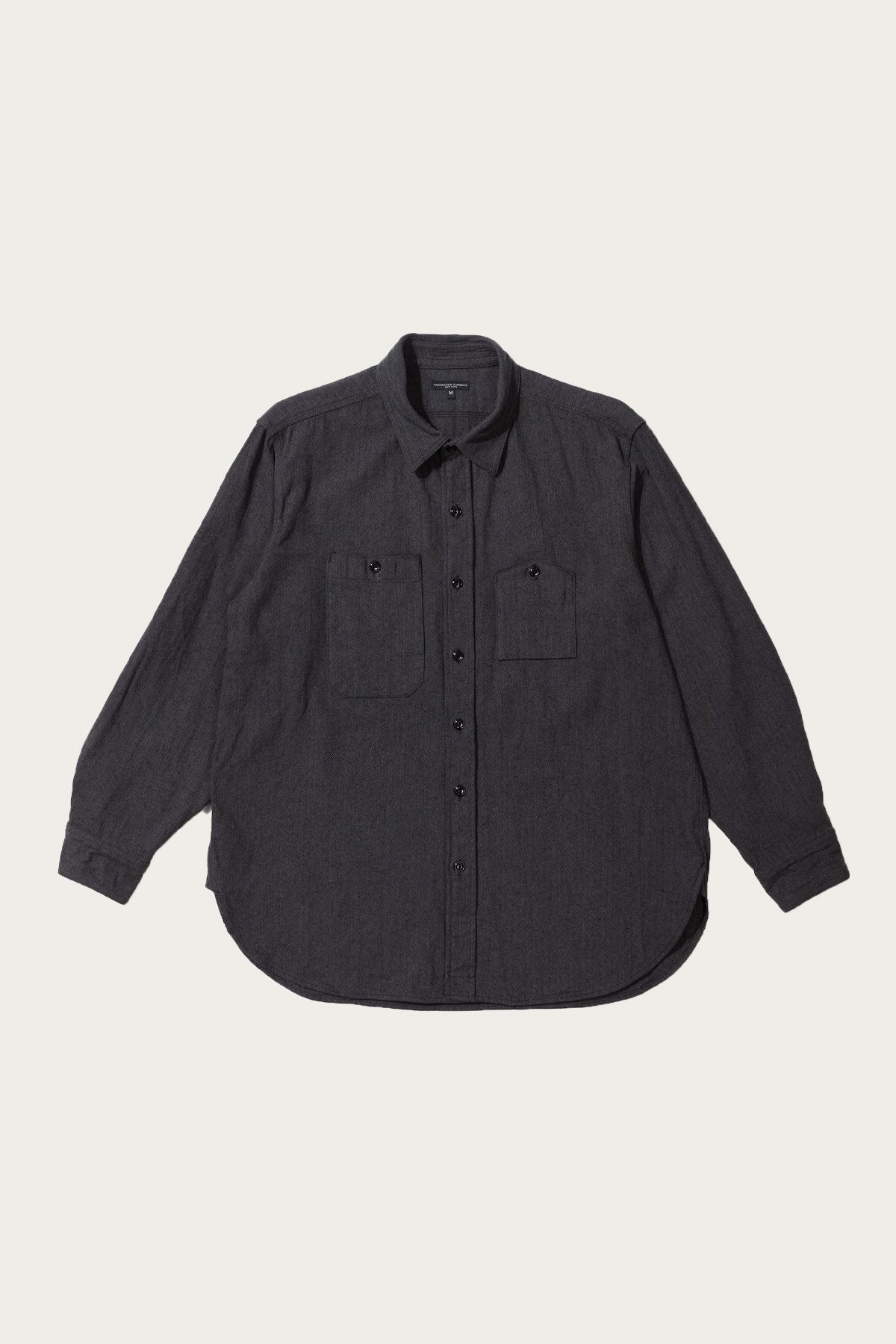 Work Shirt - Dk. Grey Cotton Herringbone Flannel - 1