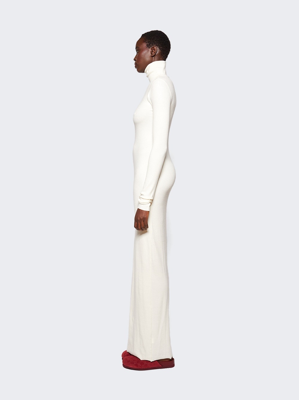 Turtleneck Dress Maxi Cream - 3