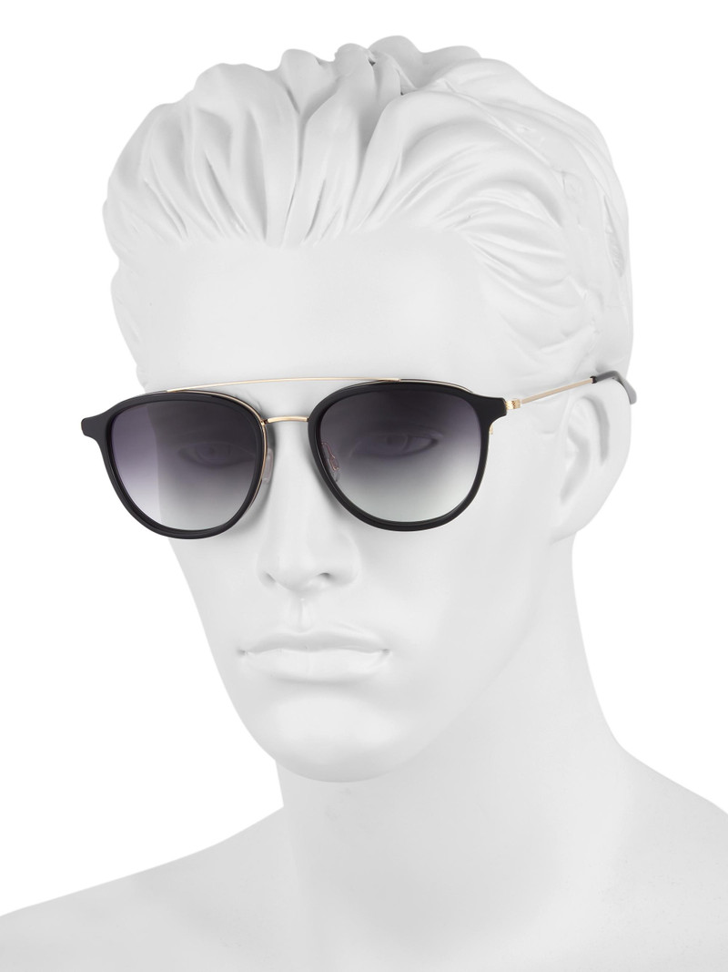 Men's Courtier 55MM Aviator Sunglasses - Black Gold Smolder 4