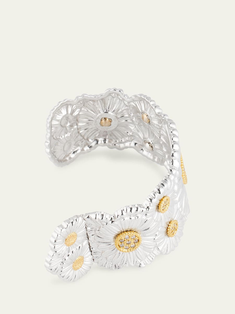 Buccellati Silver and 18K Gold Daisy Blossoms Bracelet with Diamonds outlook