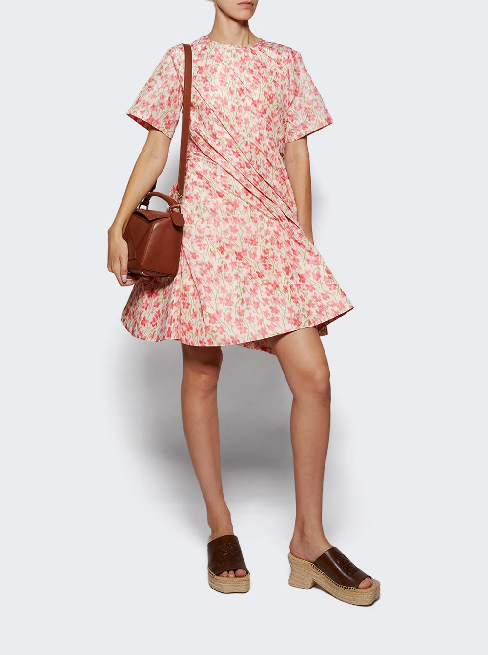 Twisted Dress White And Pink Floral - 5
