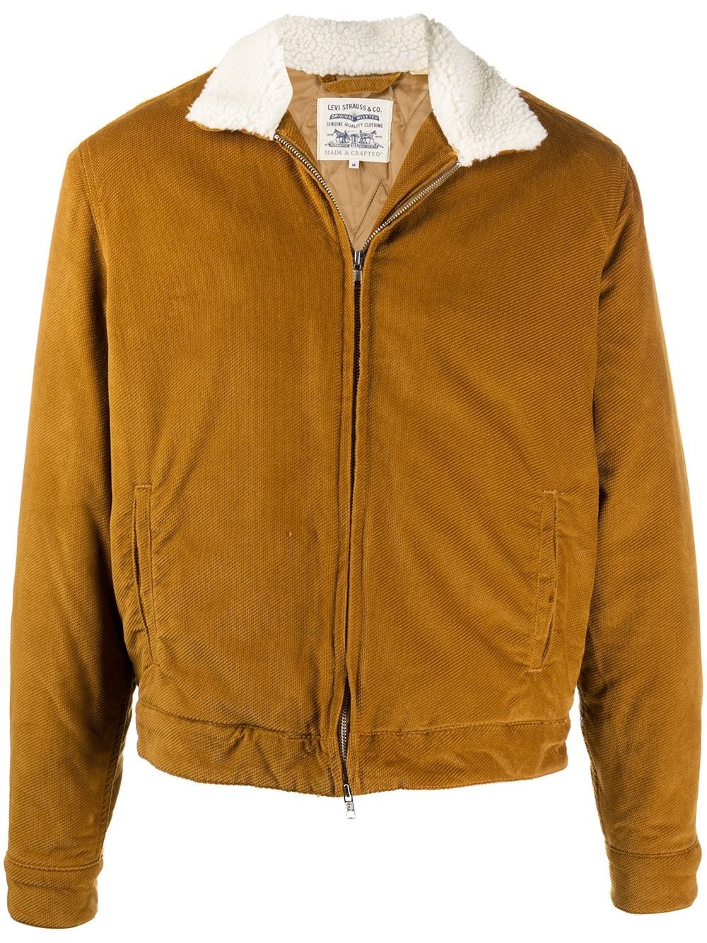 faux shearling bomber jacket - 1