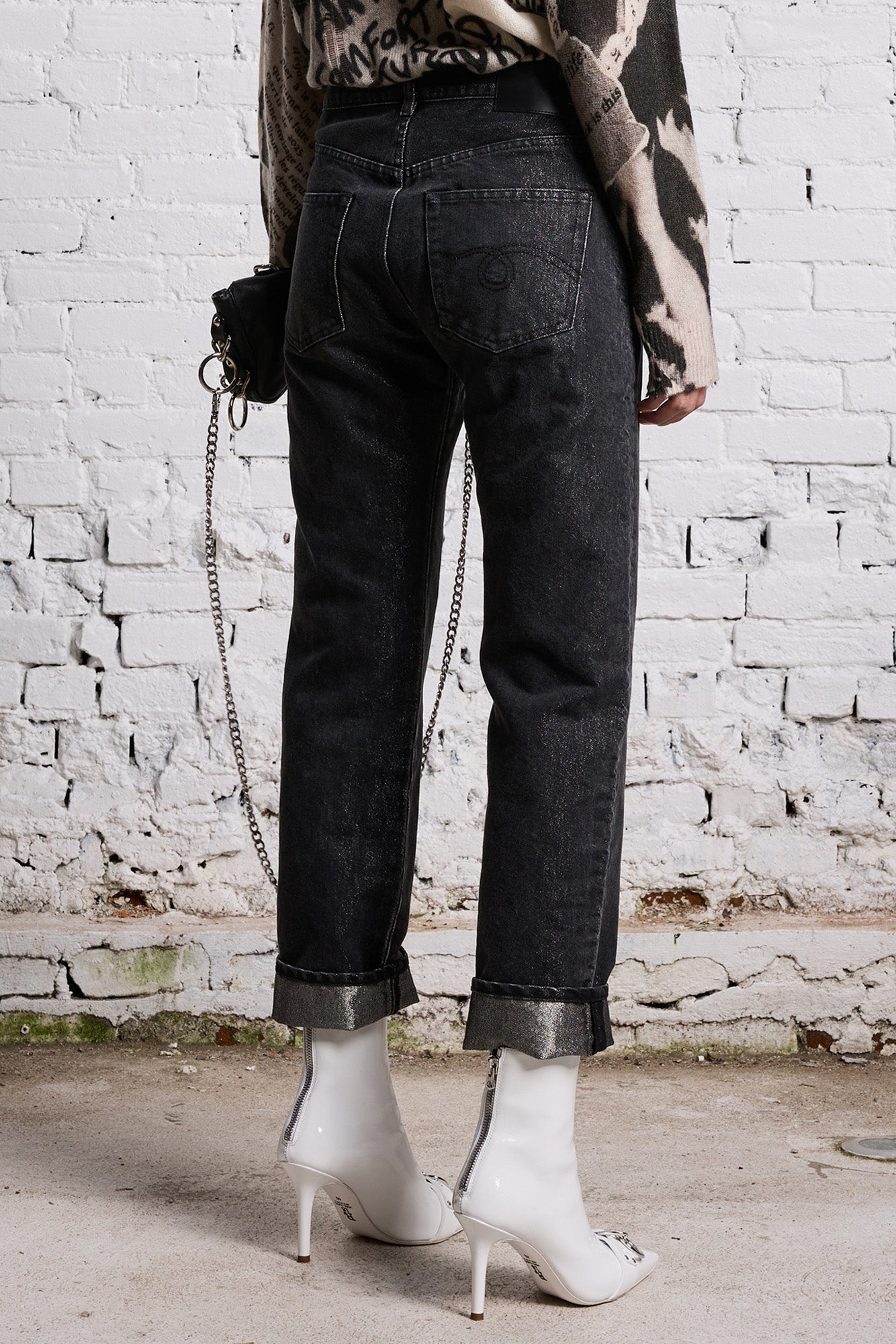 BOYFRIEND JEAN - METALLIC BLACK - 6