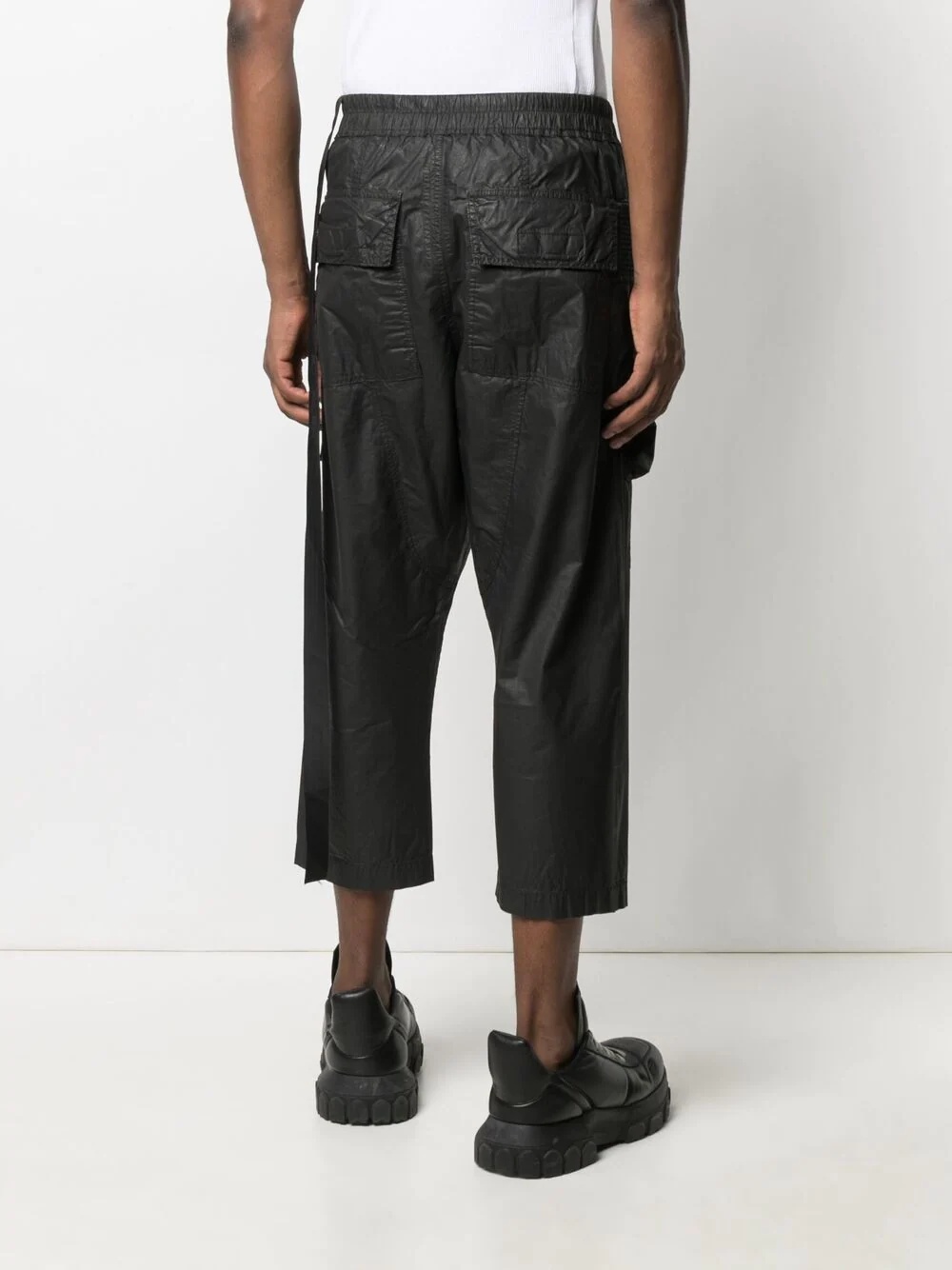 drop-crotch cropped trousers - 4