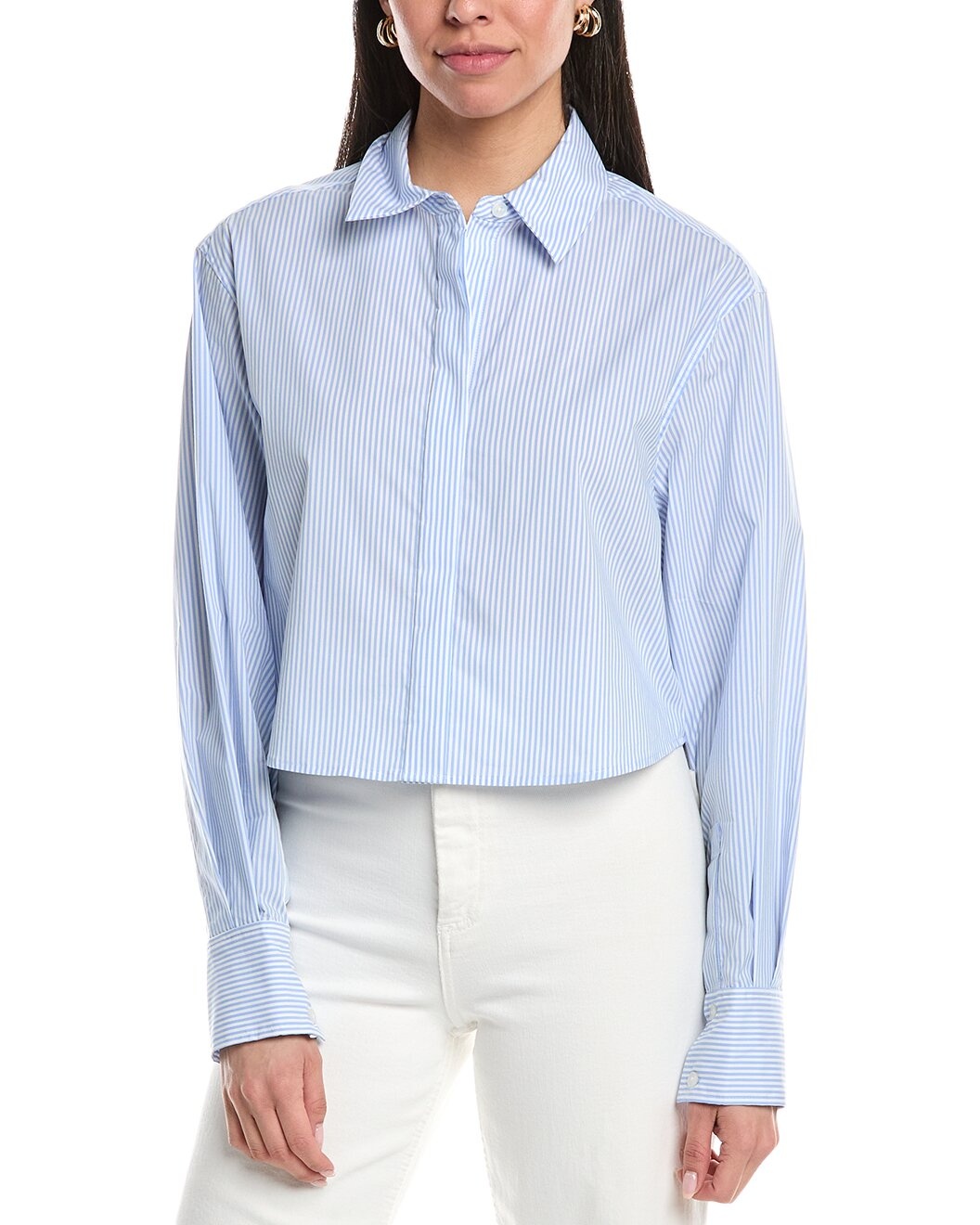 SIMKHAI Renata Cropped Button-Down Shirt - 1