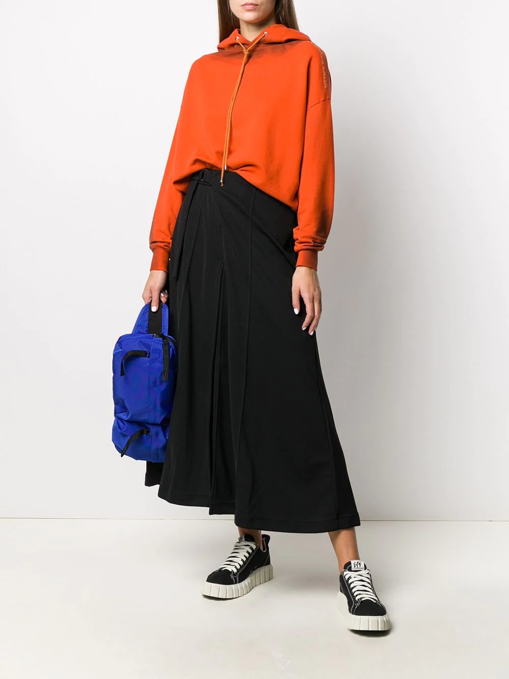 buckled belt midi skirt - 2