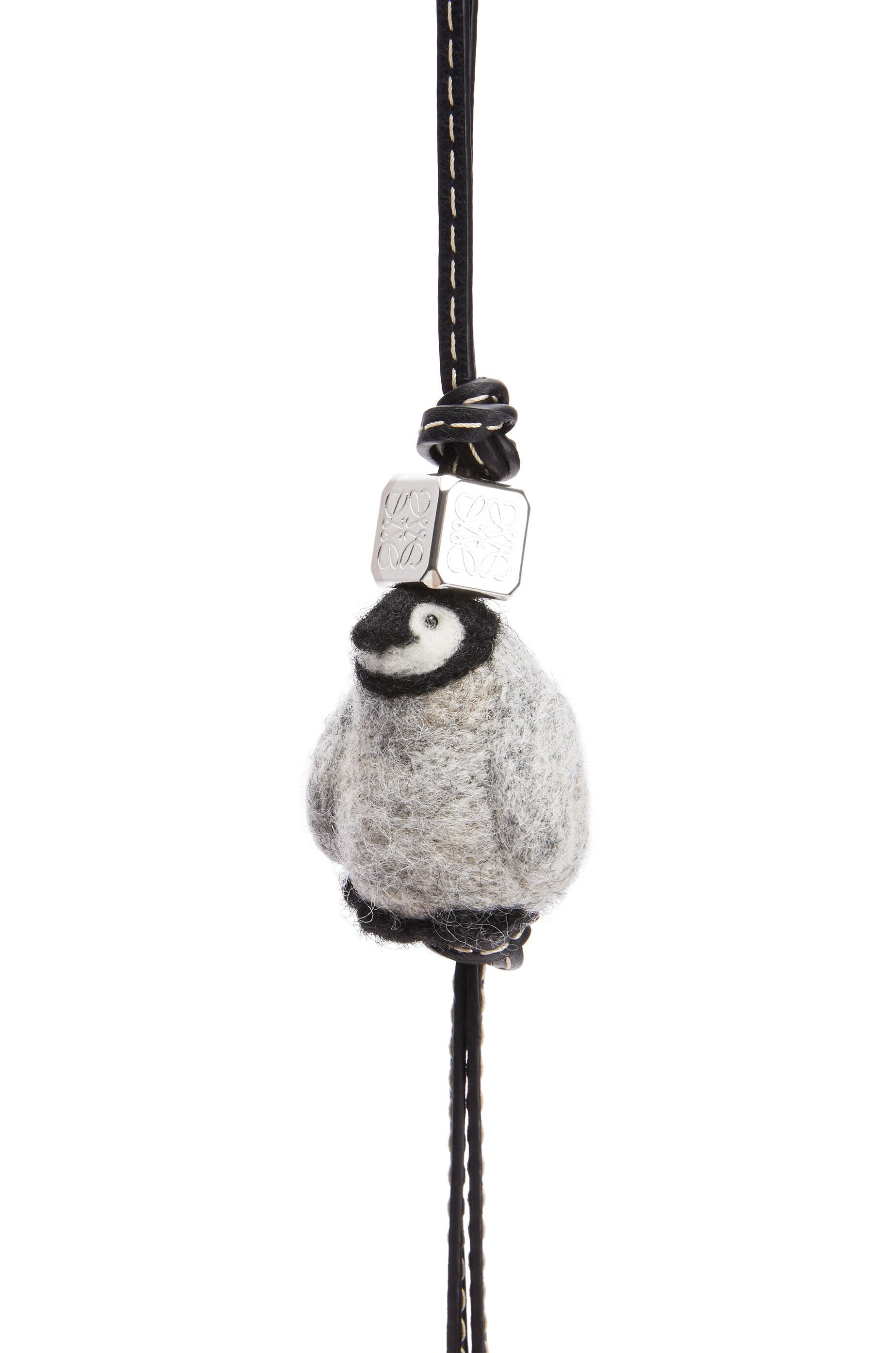 Baby Penguin Charm in felt and calfskin - 2