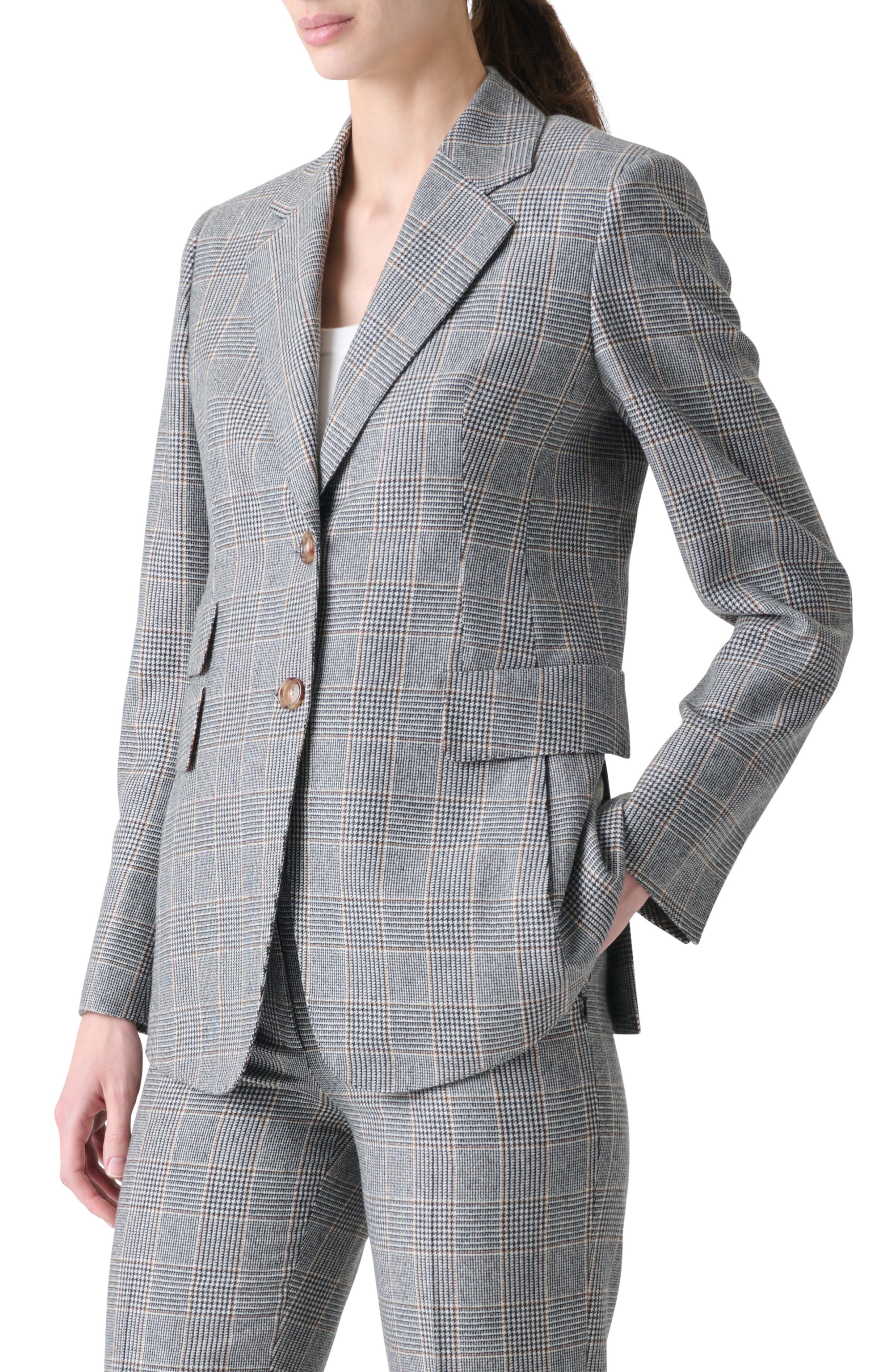 Akris Arie Check Cashmere Jacket in Black-Terra at Nordstrom - 3