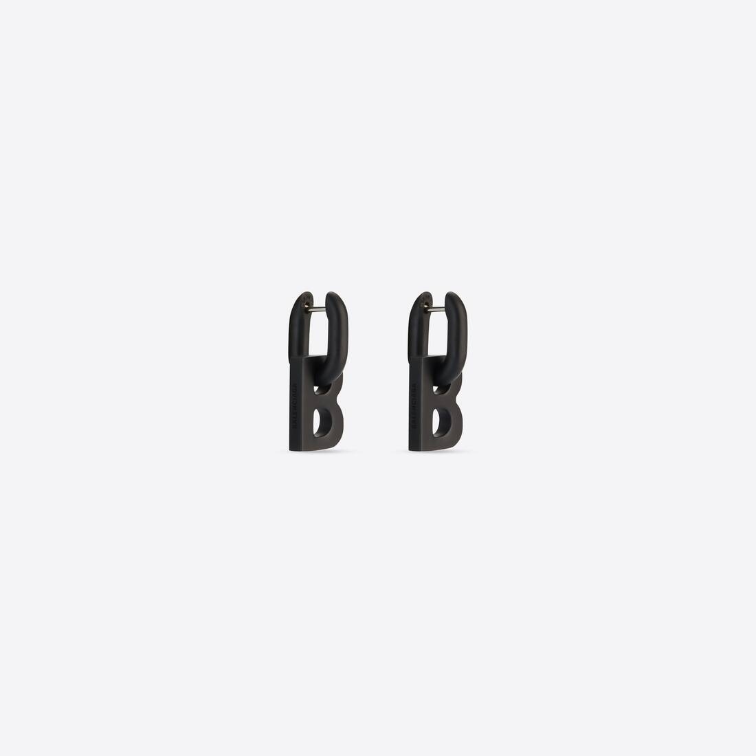 B Chain Xs Earrings in Black - 2