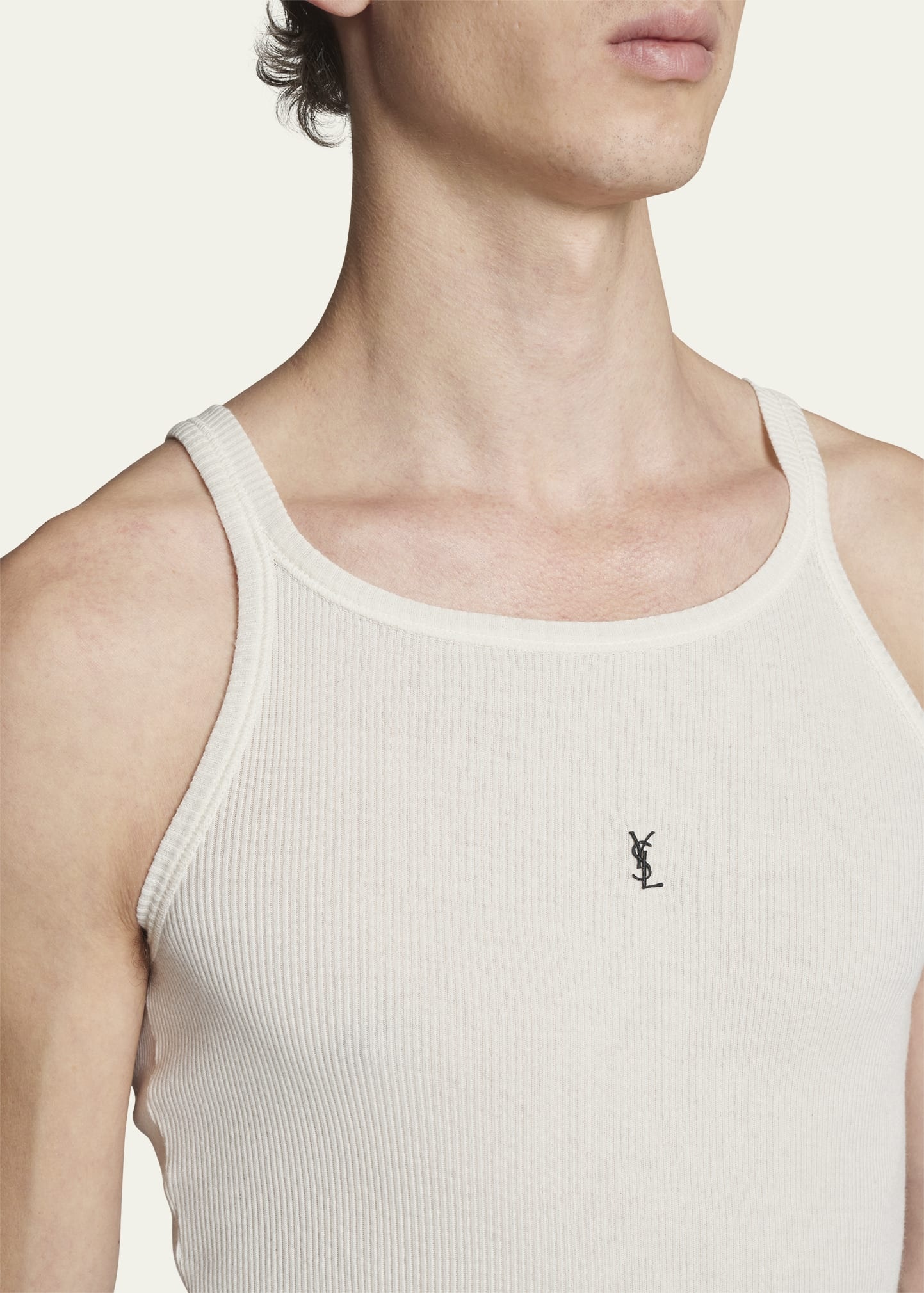 Men's Jersey Fine Rib Tank Top - 5