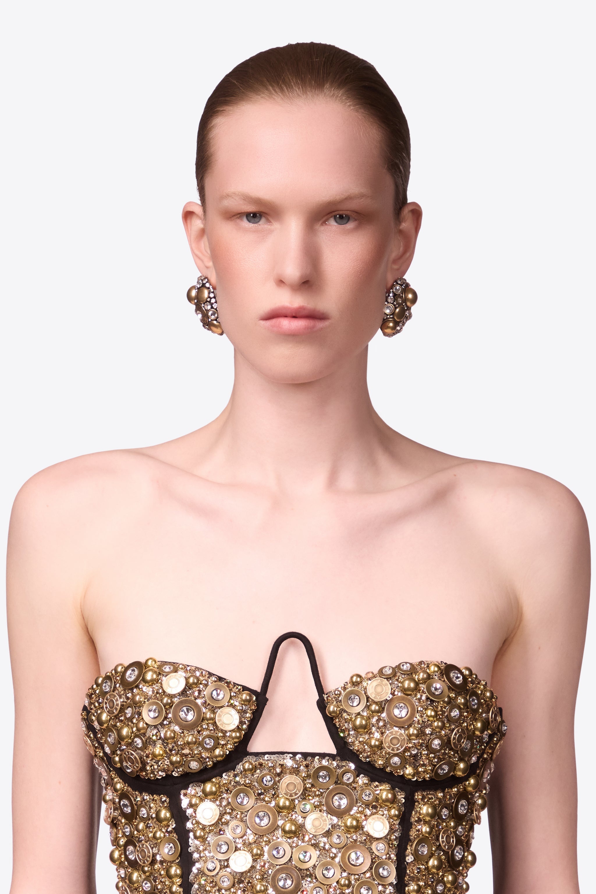 CRYSTAL BUTTON CLUSTER EARRINGS - 3