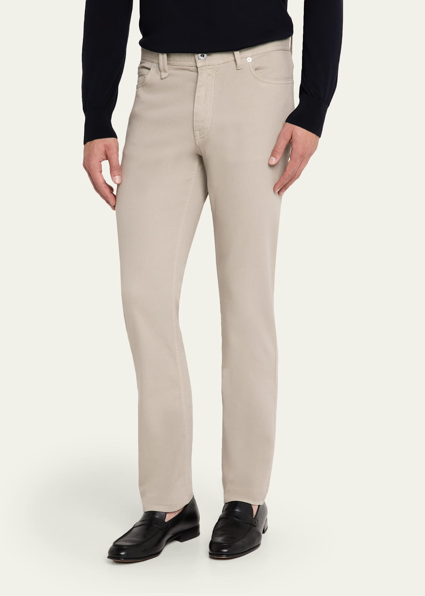 Men's Cotton Denim Five-Pocket Pants - 4