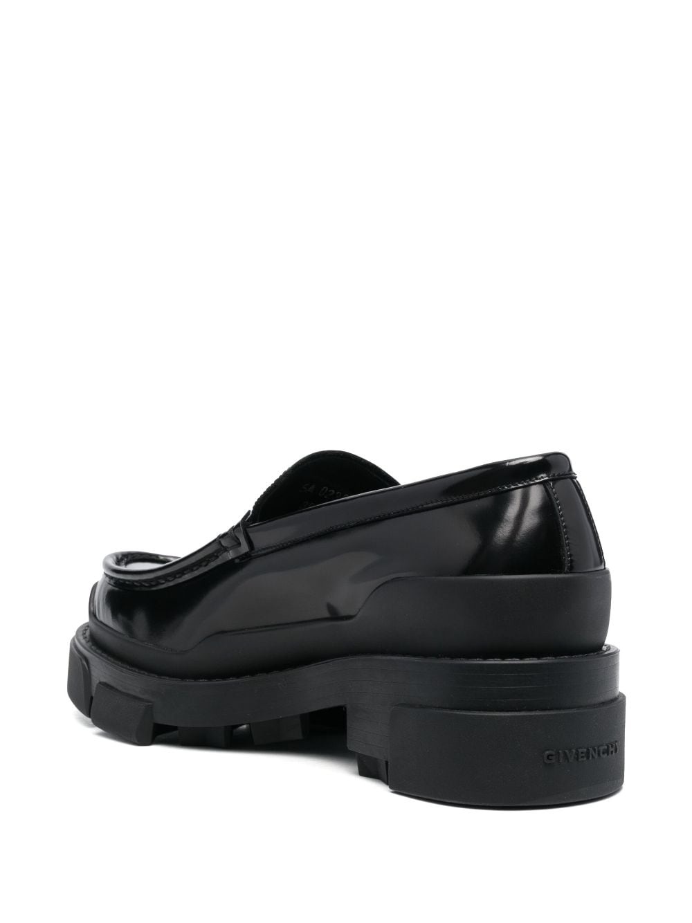 logo-plaque leather loafers - 3