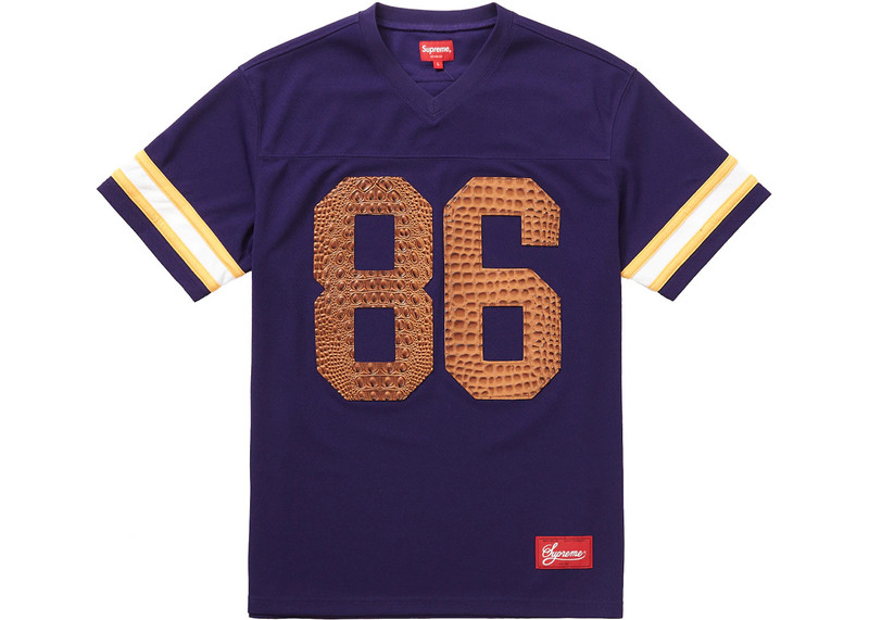 Supreme Supreme Faux Croc Football Jersey Purple outlook