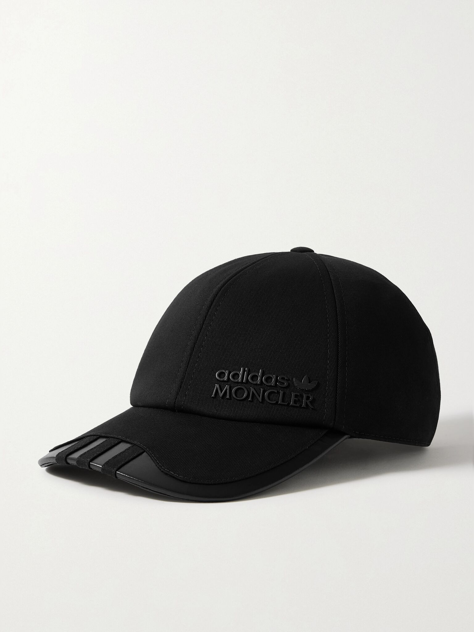 + adidas Originals faux leather and grosgrain-trimmed cotton-twill baseball cap Black - 1
