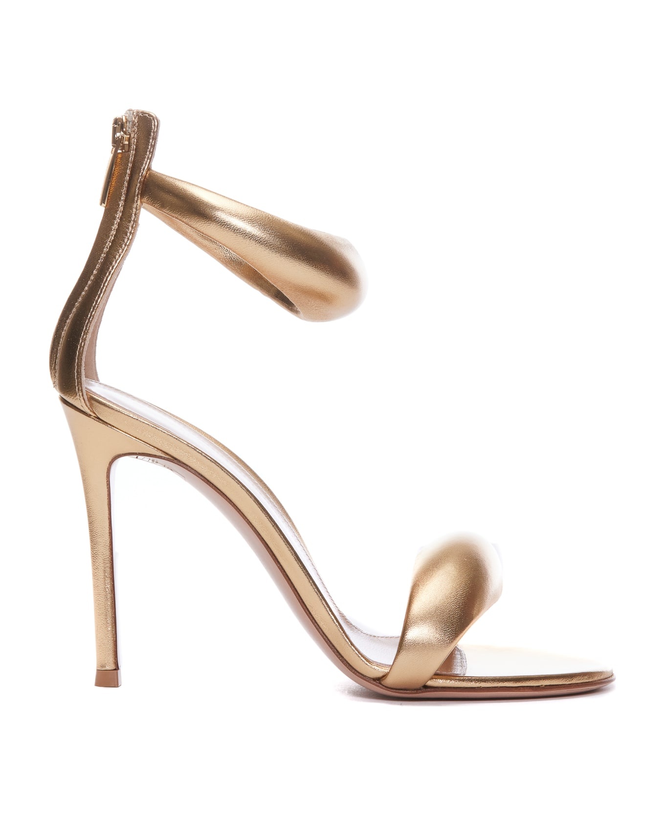 Gold Metallic Nappa Bijoux Sandals - 1