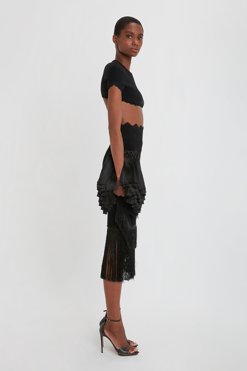 Crochet Patchwork Skirt In Black 9