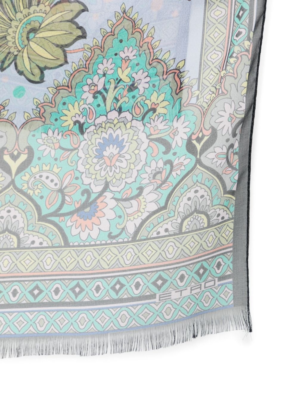 paisley-print silk scarf - 2