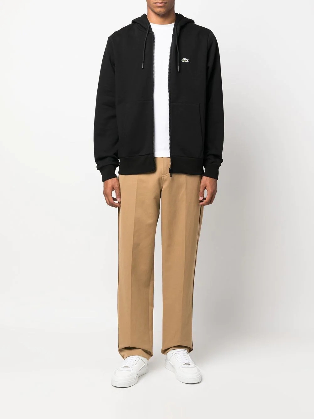 appliqué-logo zip-up hoodie - 2