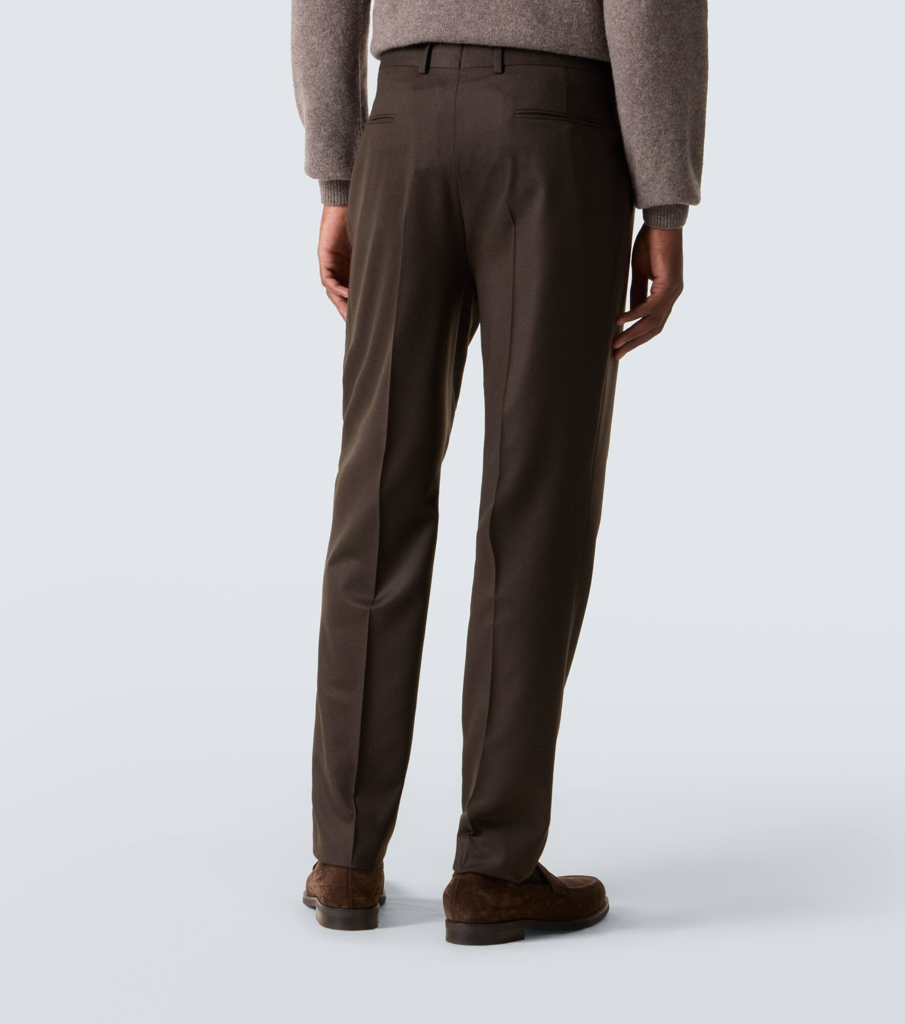 Wool flannel tapered pants - 4