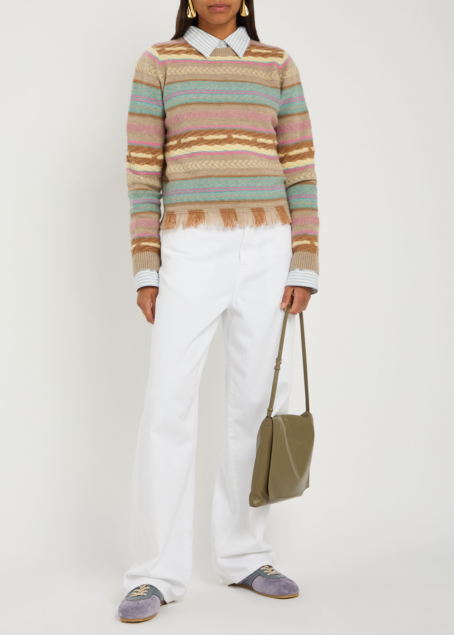 Guest In Residence Western Striped Wool and Cashmere-blend Jumper - 4
