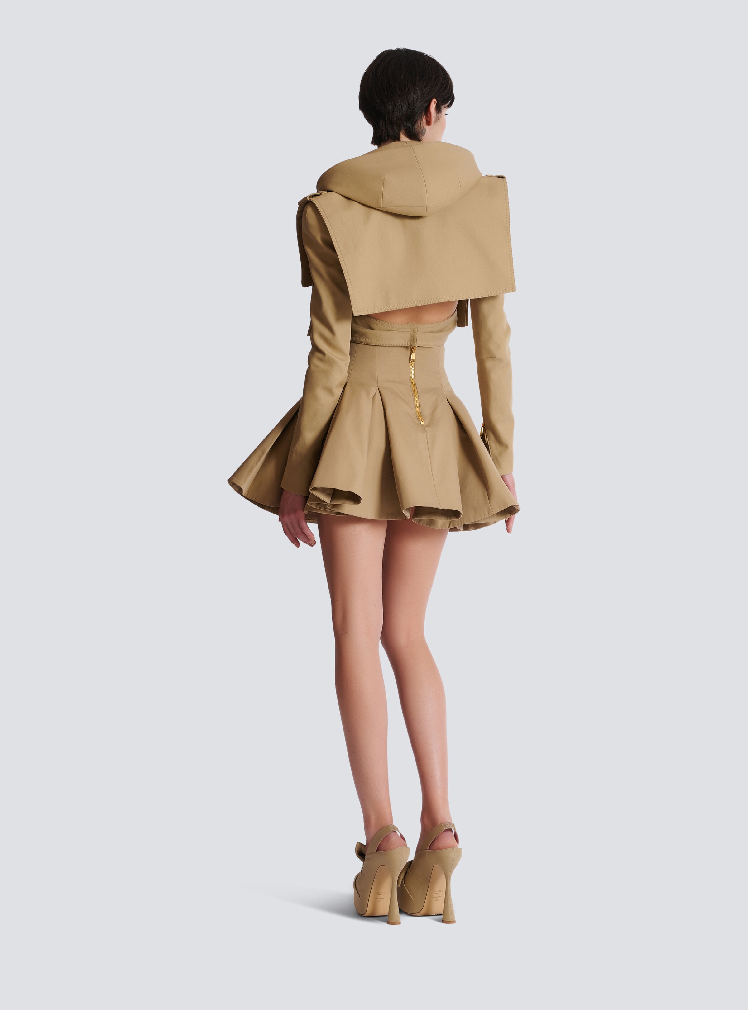 Cotton cropped hooded jacket - 4
