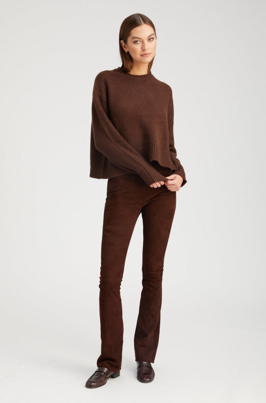 MOCHA HEAVY CASHMERE SWEATER - 9