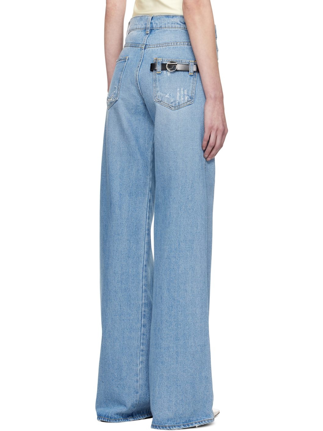 Blue Wide Leg Jeans - 3