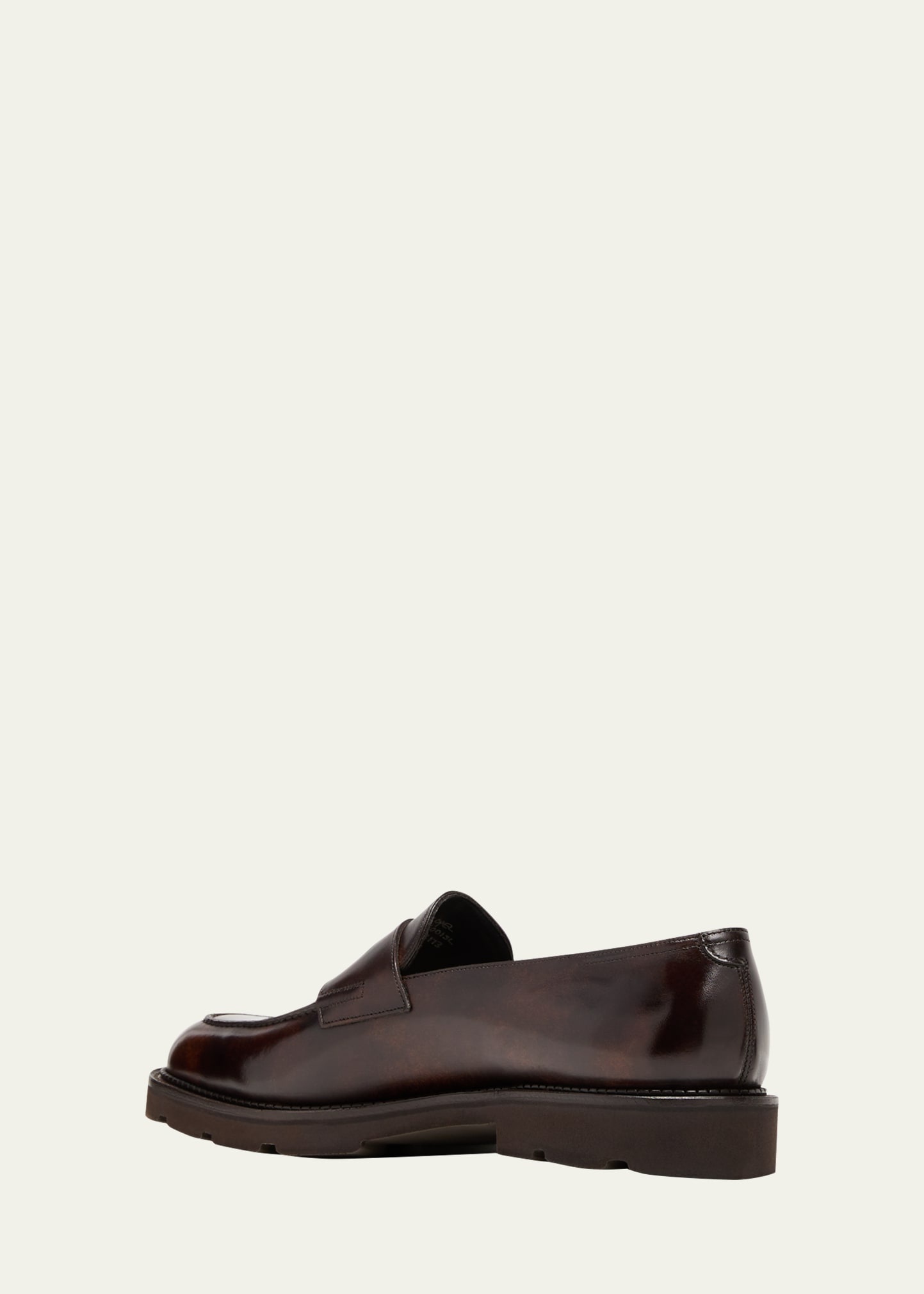 Men's Lopez Apron-Toe Leather Penny Loafers - 4