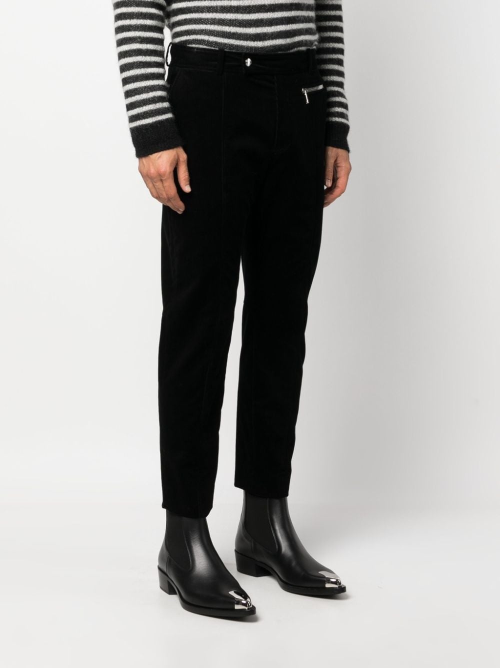 zip-pocket straight trousers - 3