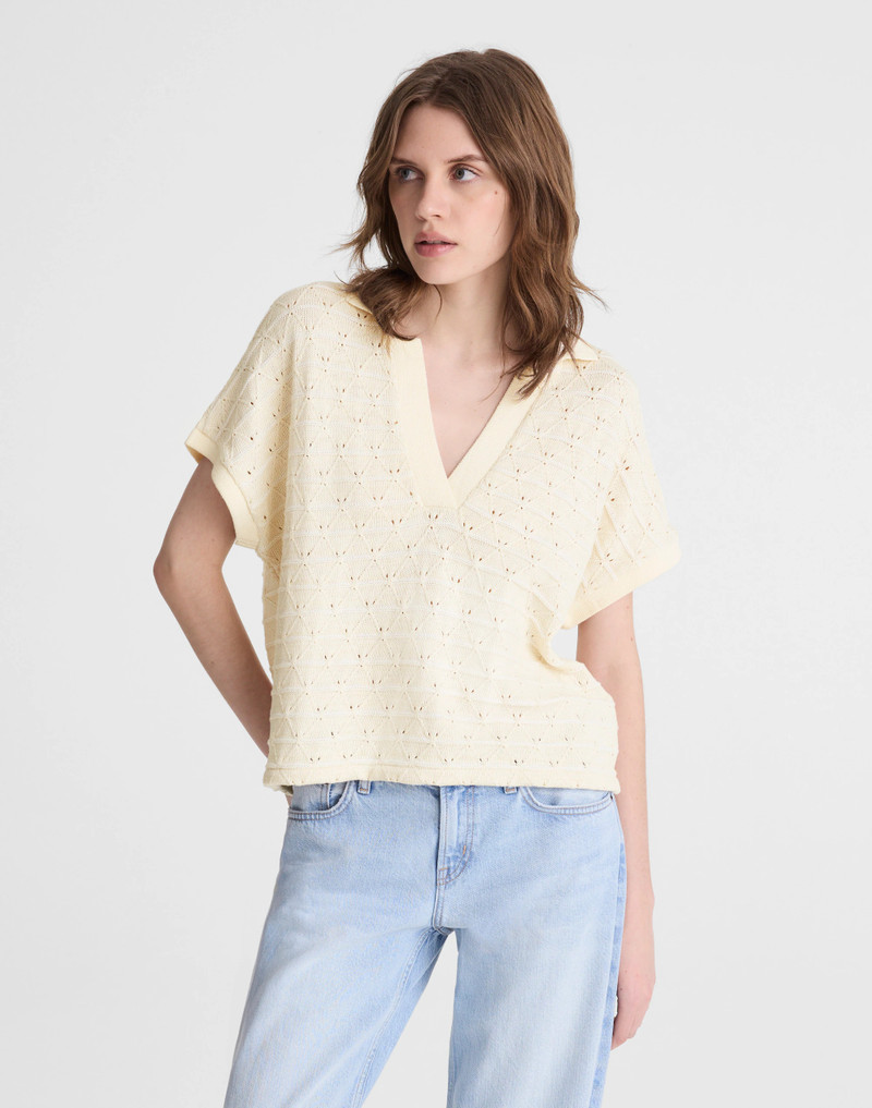 Diamond-Knit Relaxed Polo Shirt 2
