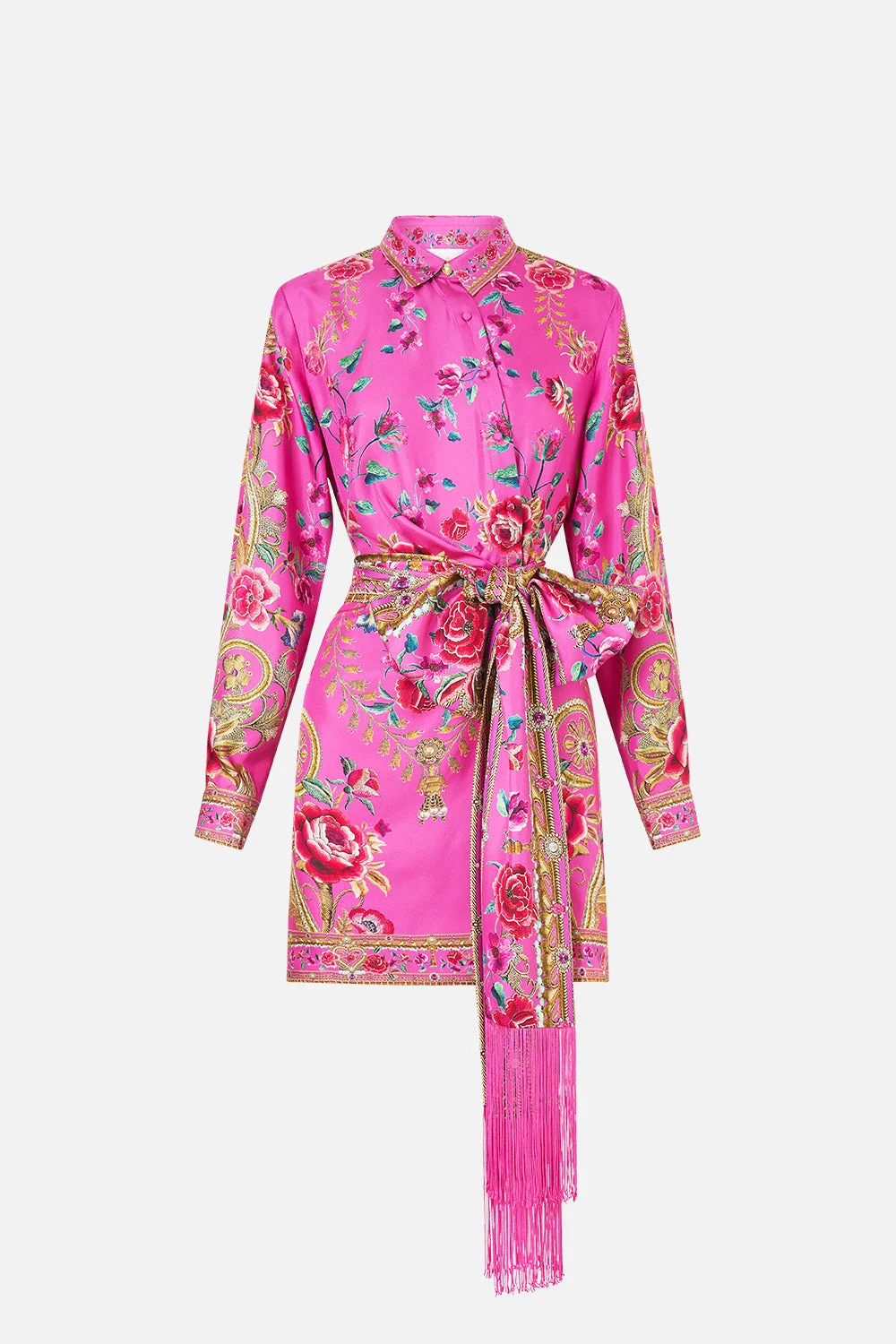 ASYMMETRIC SHIRT DRESS WITH TIE WAIST MATADORA FLORA - 1