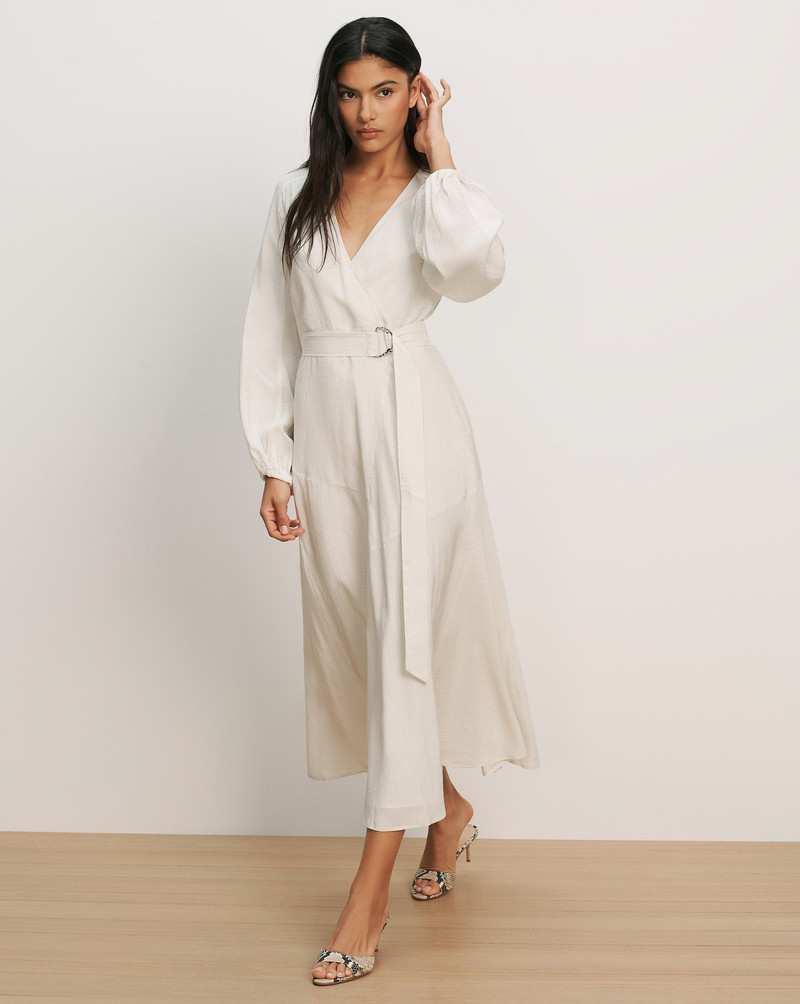 VERONICA BEARD SENECA BISHOP-SLEEVE MIDI DRESS outlook
