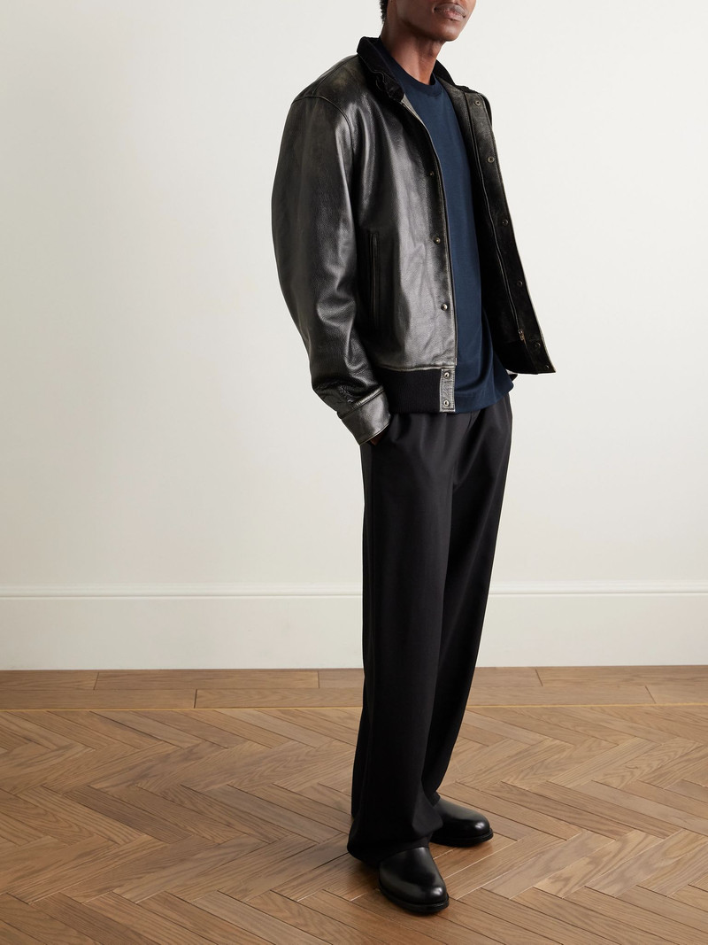 ZEGNA Cotton and Silk-Blend Jersey T-Shirt Navy outlook