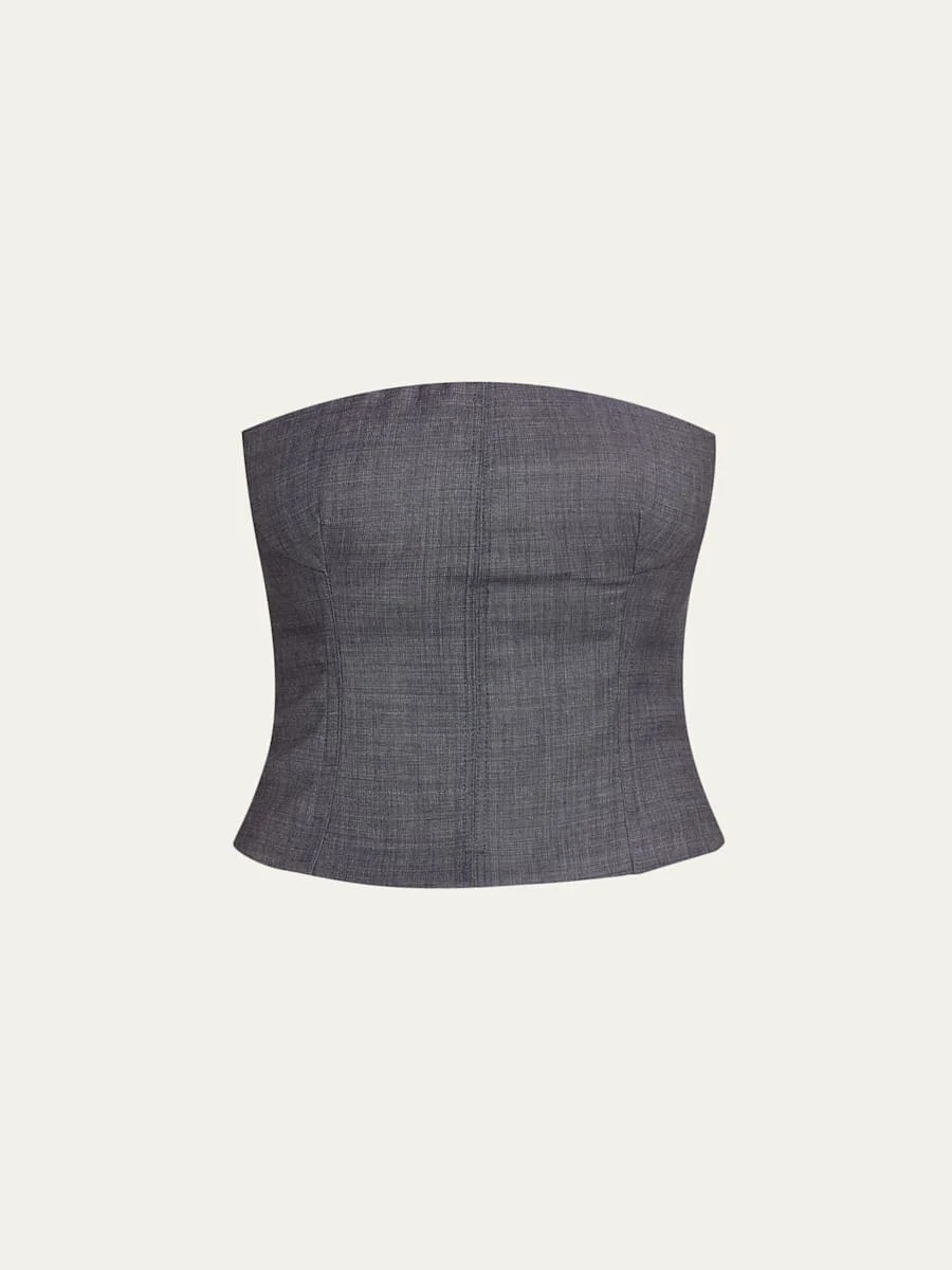 Jillian Lightweight Viscose-Wool Bustier - 1